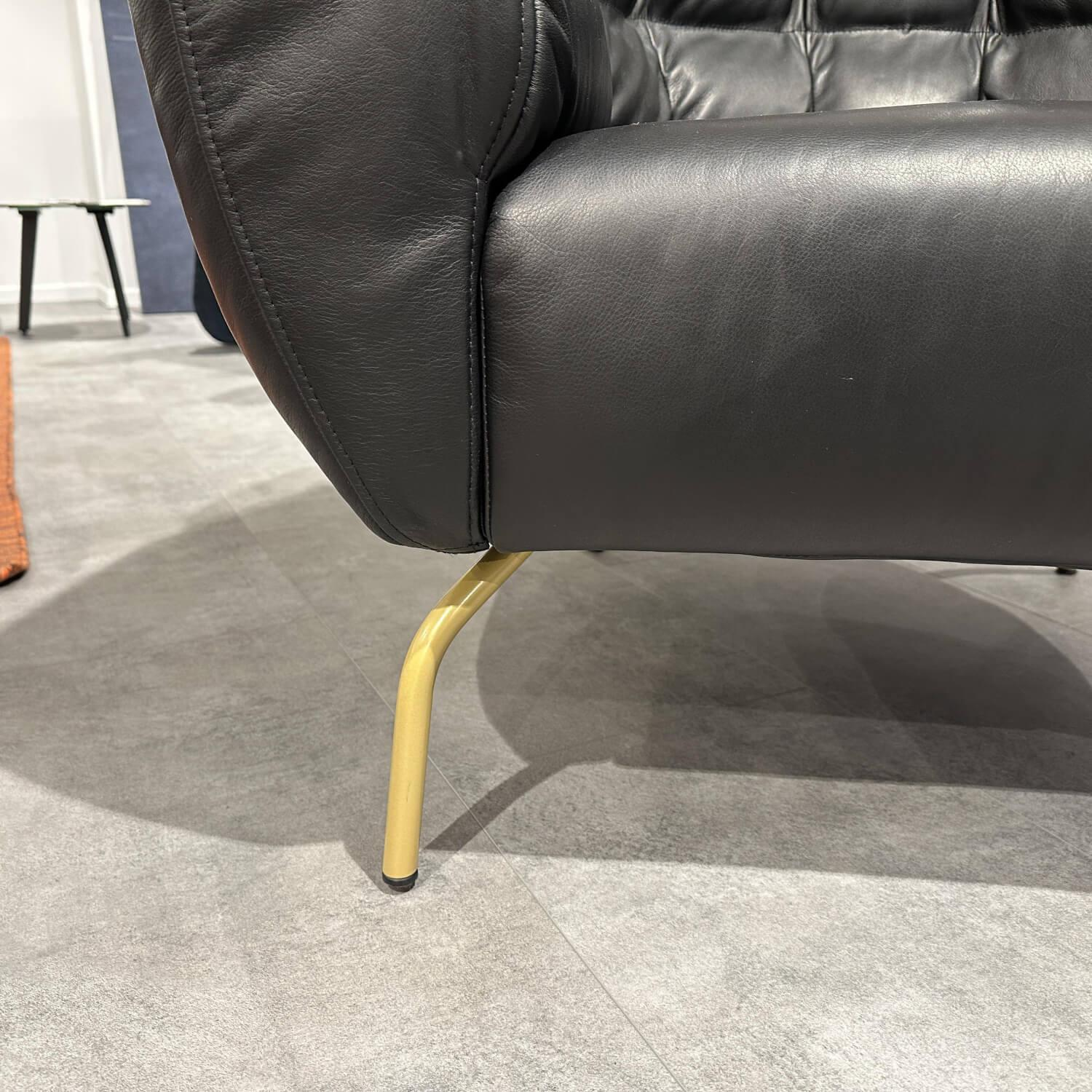 Brühl - Armchair Magnolia 1 Leather 56669 10 Lama Brown Feet Metal Gold-colored Powder-coated - 5