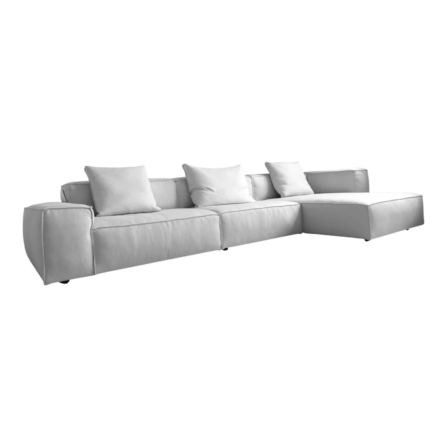 Living Divani - Corner sofa Neowall fabric Khali Top color 02 Beige Cream with 3 cushions - 1