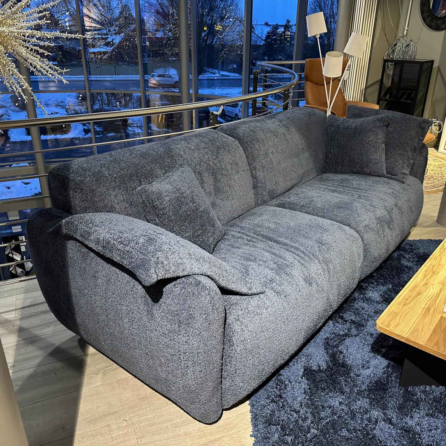 Raum.Freunde - Sofa Till RA Stoff Shaun Blue 1625 Blau Füße Kunststoffgleiter Schwarz Inklusive Kissen - 5