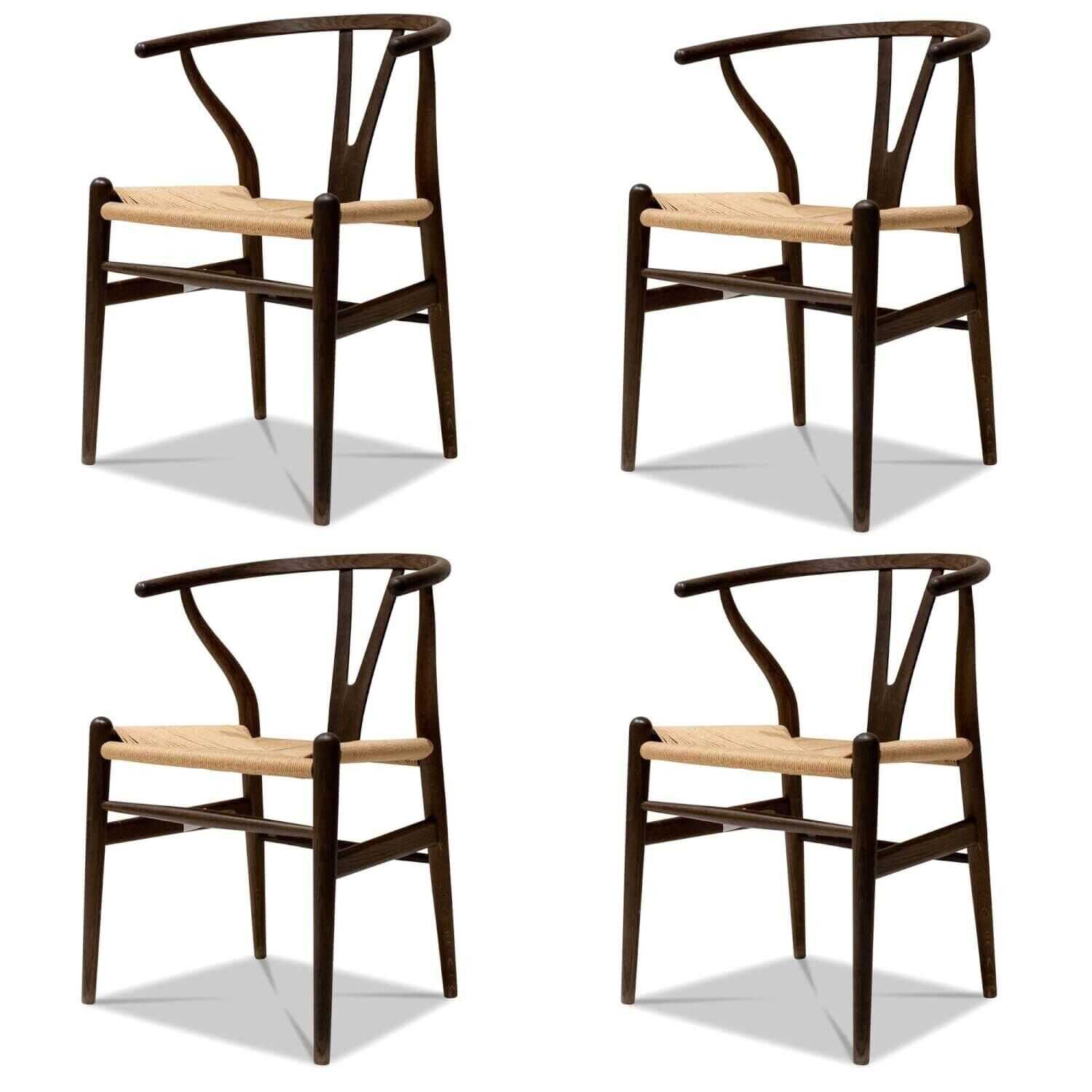 Carl Hansen & Søn - 4er-Set CH 24 Alte Eiche Geölt Gefecht Natur - 1