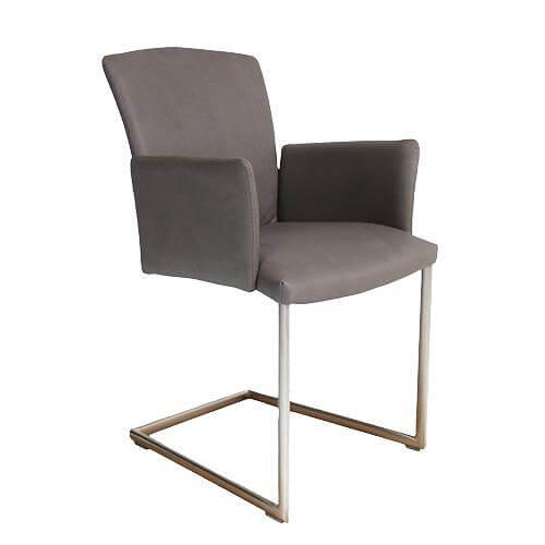 Lavida - 6er Set Stuhl Lou Stoff Gavin 226 Grau Gestell Edelstahl Matt - 5