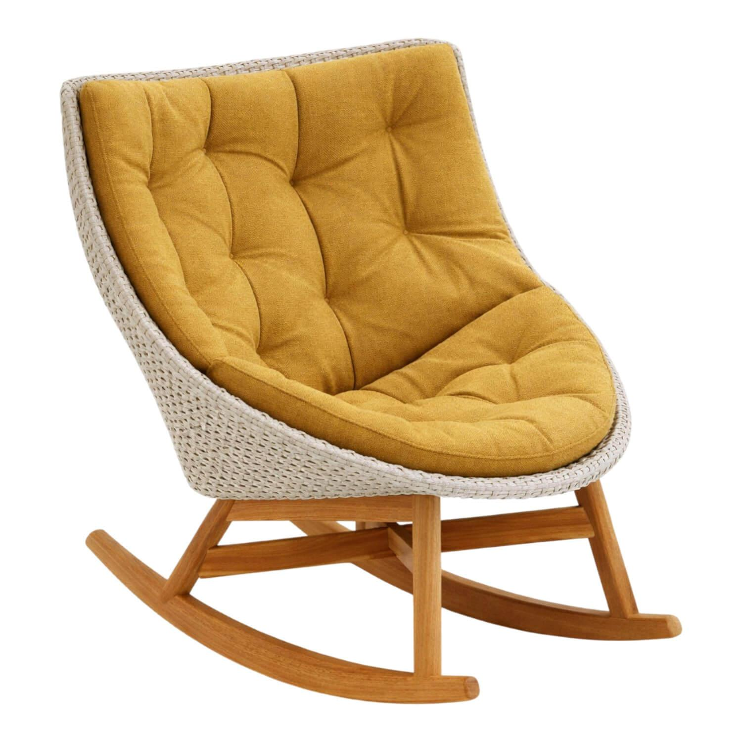 DEDON - Outdoor Schaukelstuhl Mbrace Stoff Natura Polemo Gelb - 1