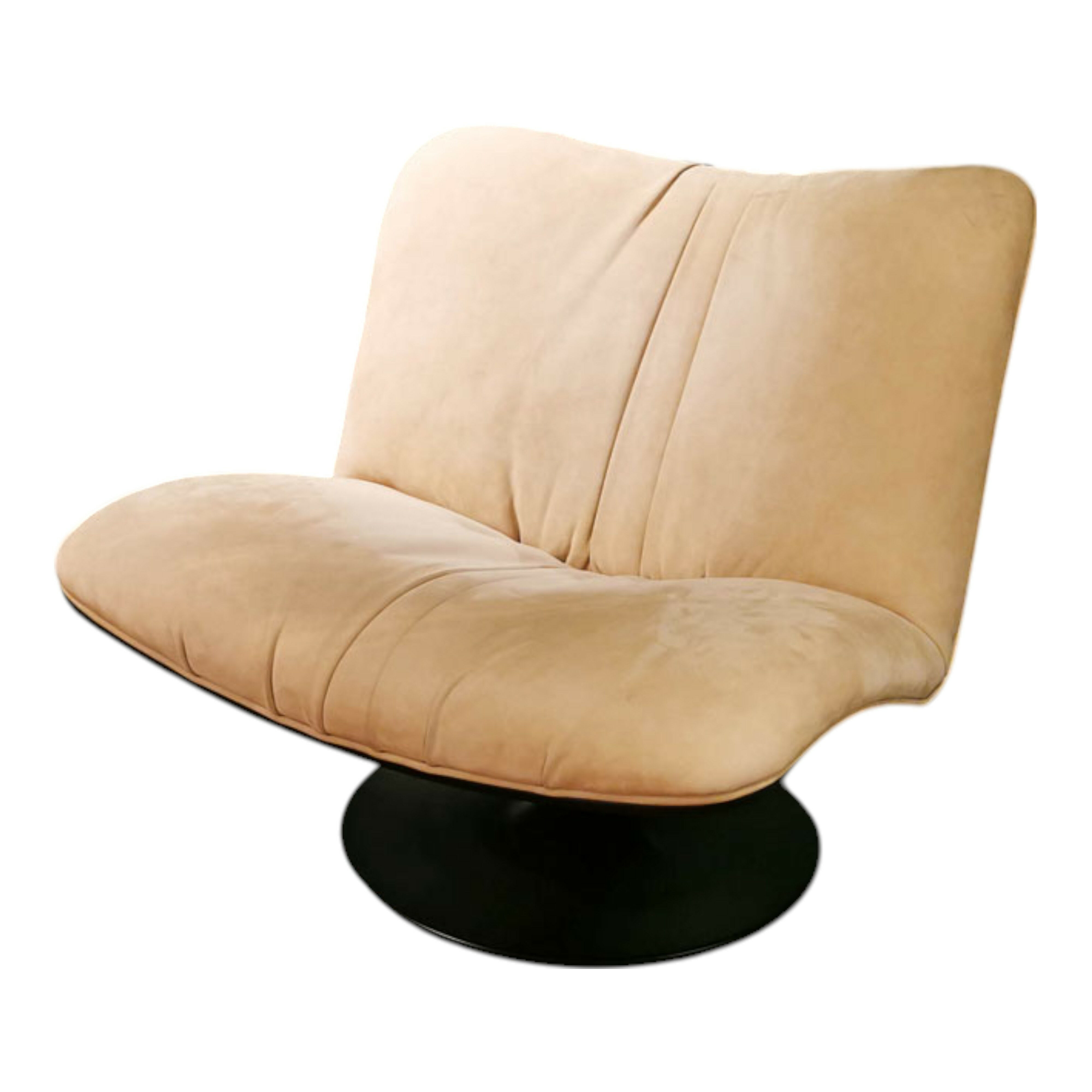 Baxter - Sessel Marilyn Leder Kashmir Corde Cognac Gestell Schwarz - 1