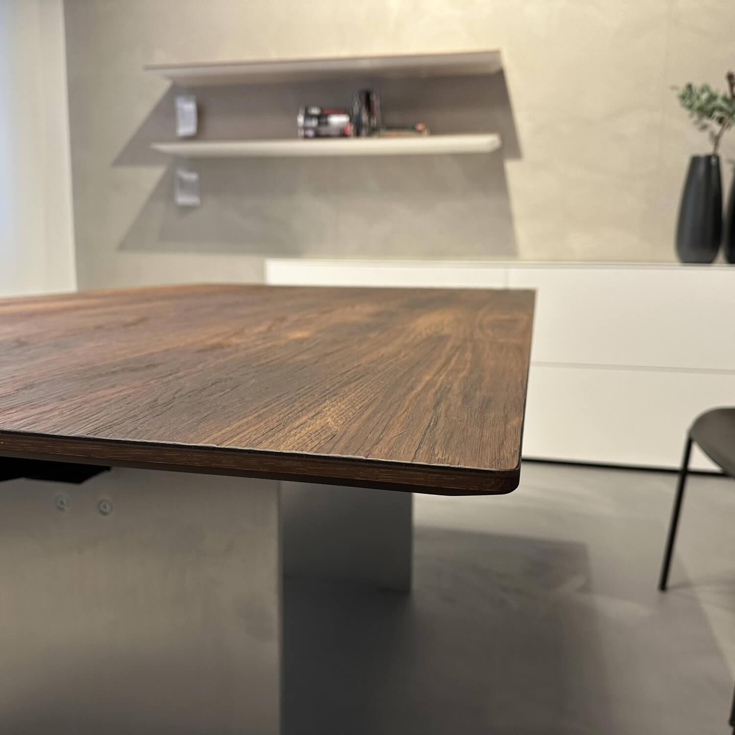 Draenert - Esstisch Atlas Platte Naturholz Amerikanischer Nussbaum Gestell Metall - 3