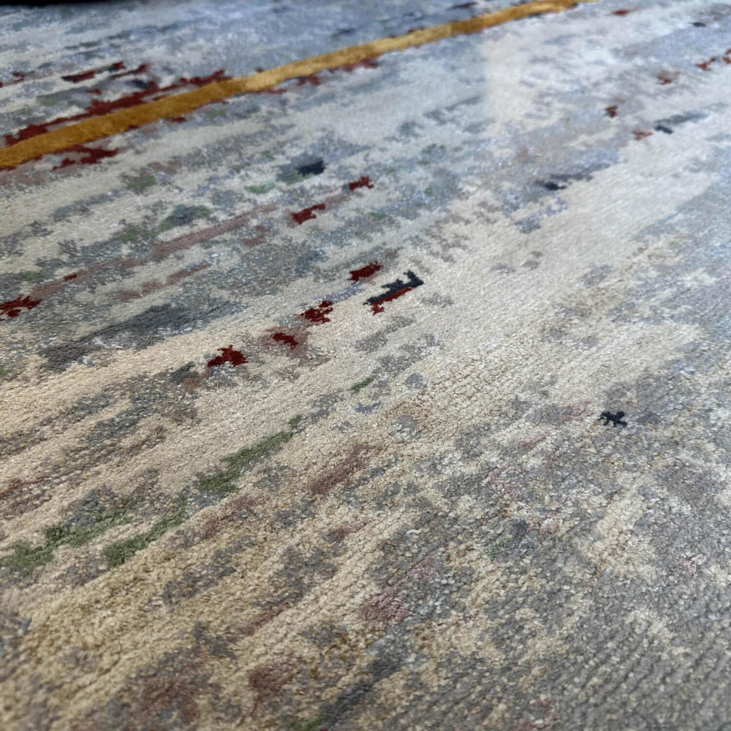 Walter Knoll - Teppich 250x350 Legends of Carpets Mpando Wolle Seide Brennnessel Grau Weiß Rot Braun - 2
