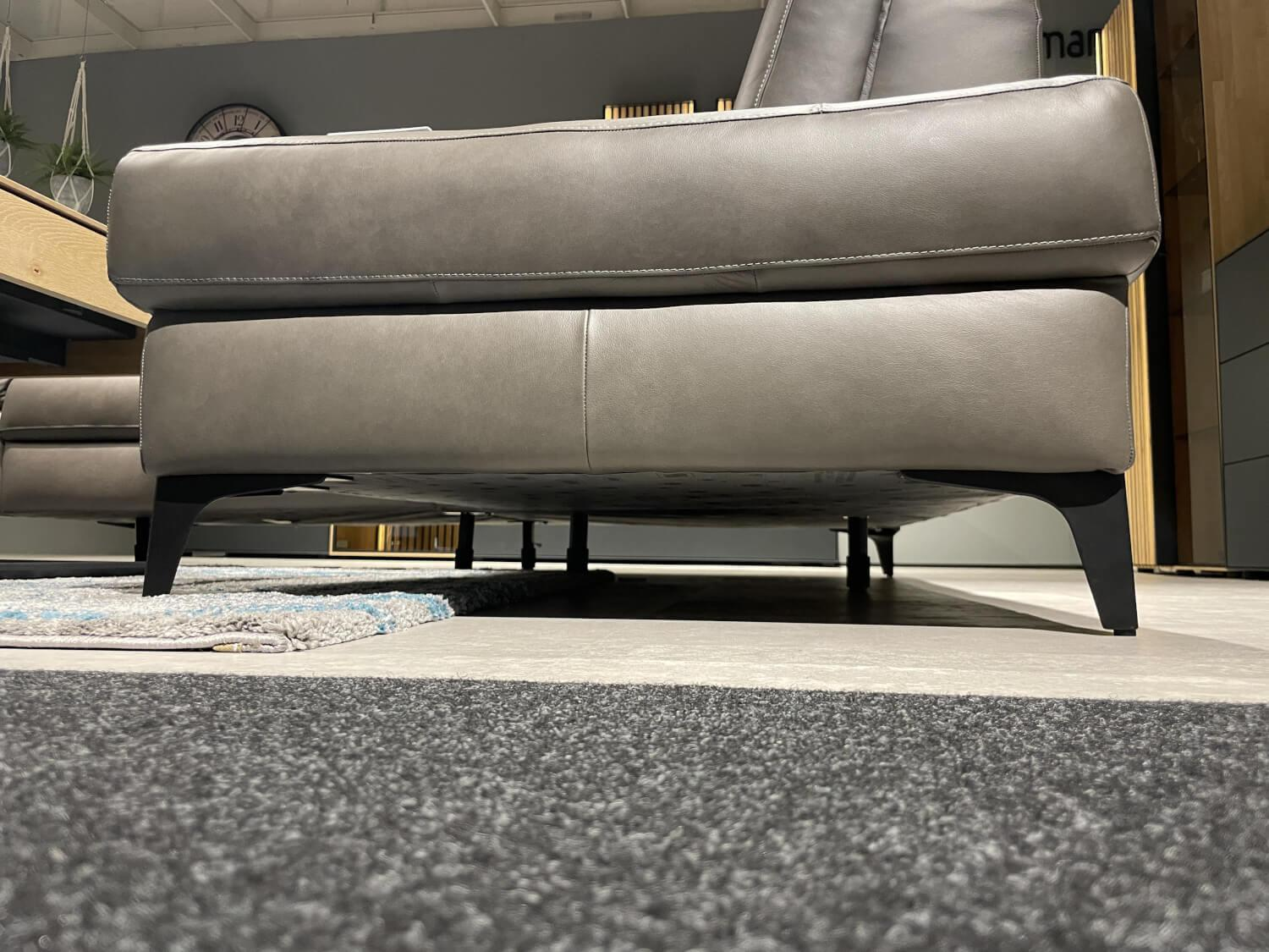 Rom - Ecksofa MR 9120 R Leder Kenia Grey Grau Füße 01BL Black Schwarz - 10