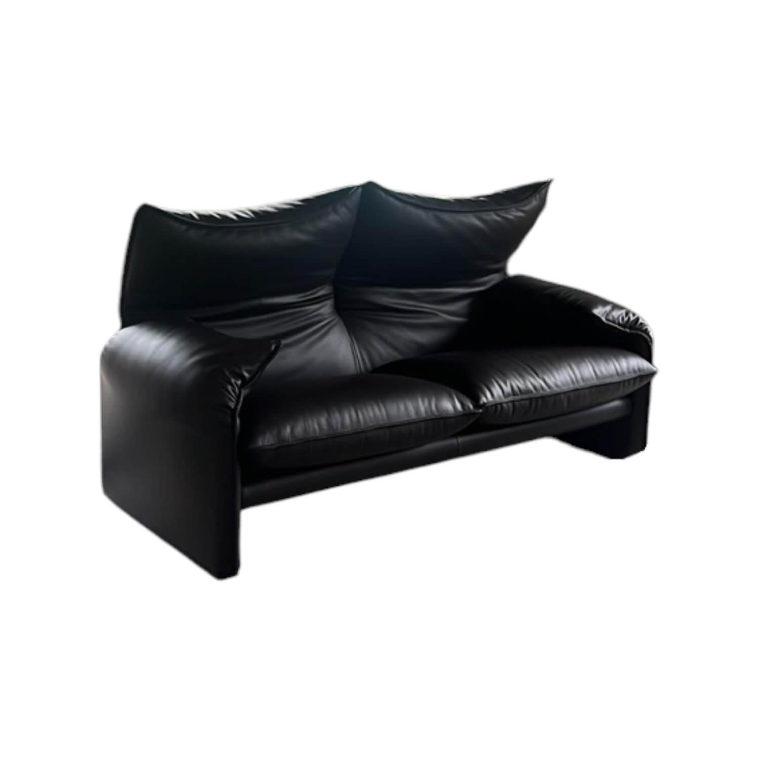 Cassina - Sofa Maralunga 40 Leder Dunkelbraun Basis Schwarz - 1