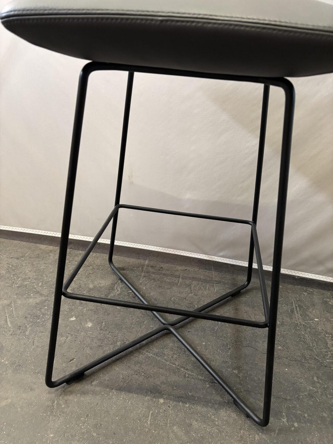 COR - 2er-Set Barstuhl Jalis 174 Leder Dura Tabak Schwarz Gestell Drahtgestell Schwarz - 4