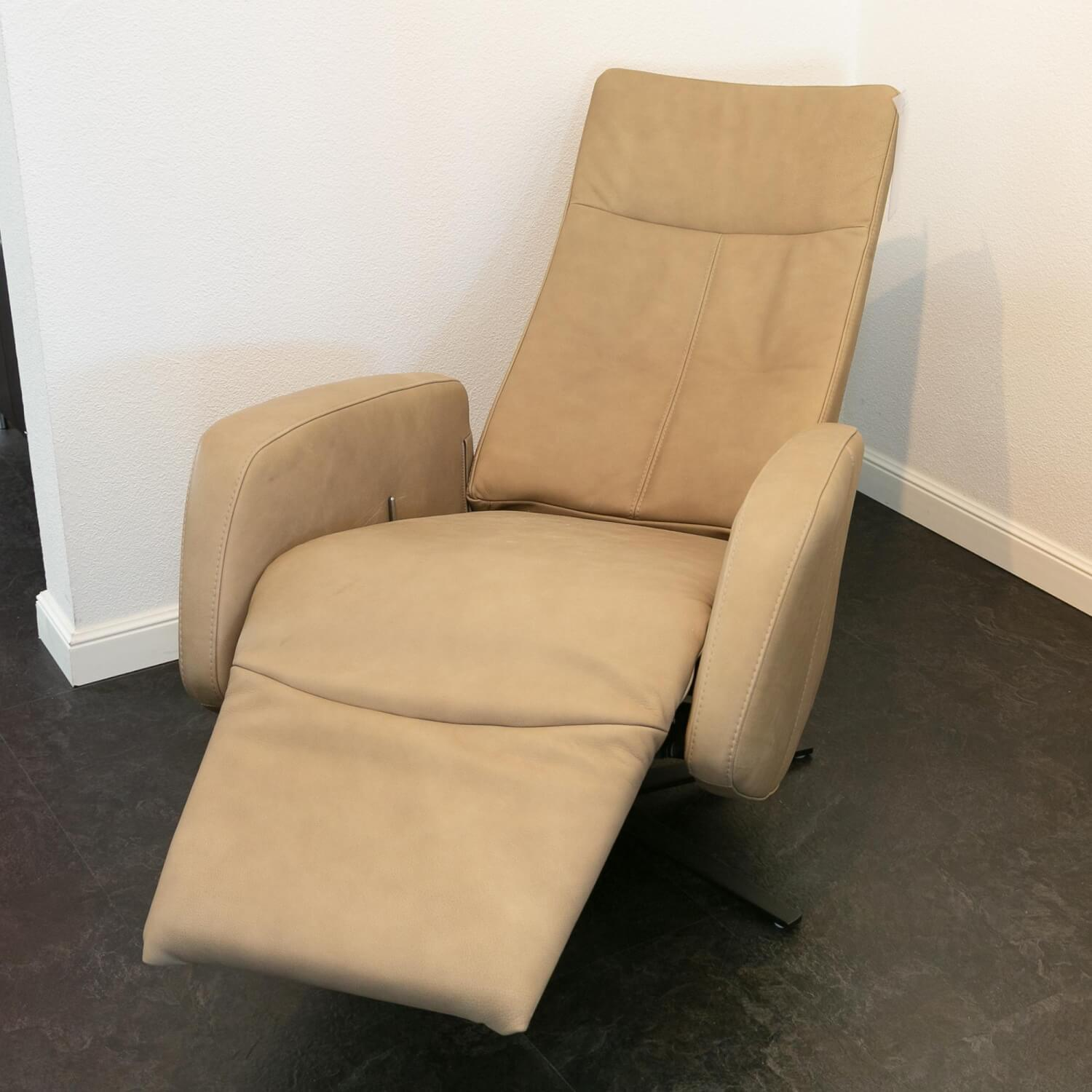 Sitting Vision - Relax armchair NX 329 Cover leather Rancho Beige Cream Cross base 87 Black With backrest adjustment - 4