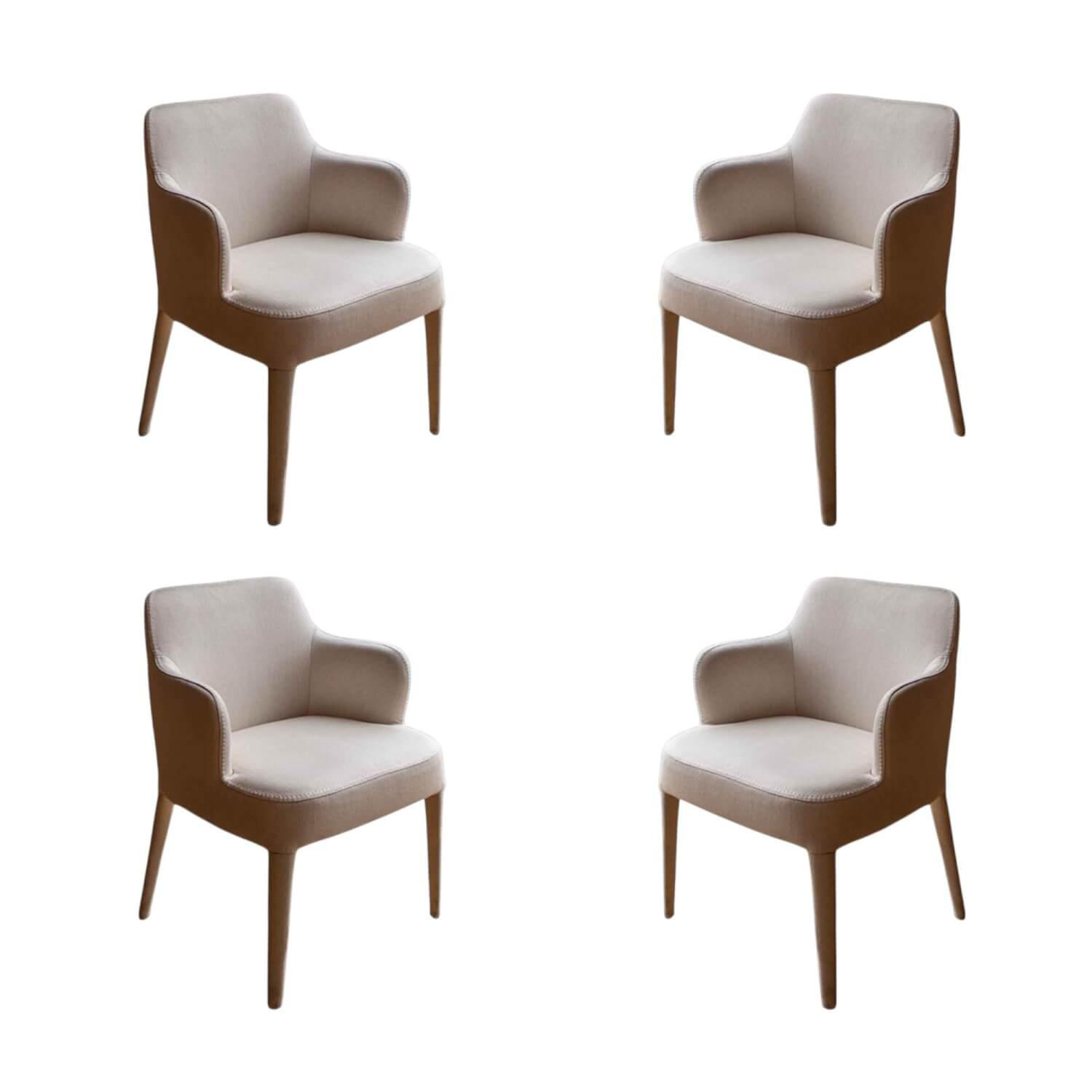 B&B Italia - 4er-Set Armlehnstuhl Apta Febo Stoff Adria 252 1102 Beige - 1