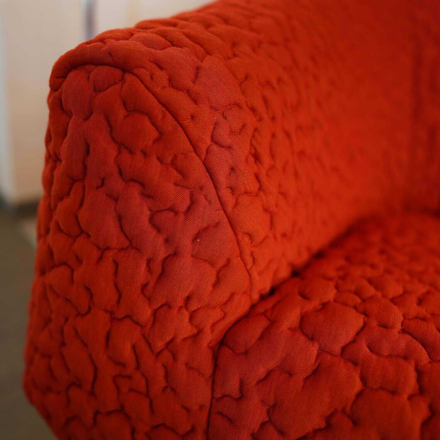 Sofa Uncover Stoff Moby Flame Orange Mit Hocker
