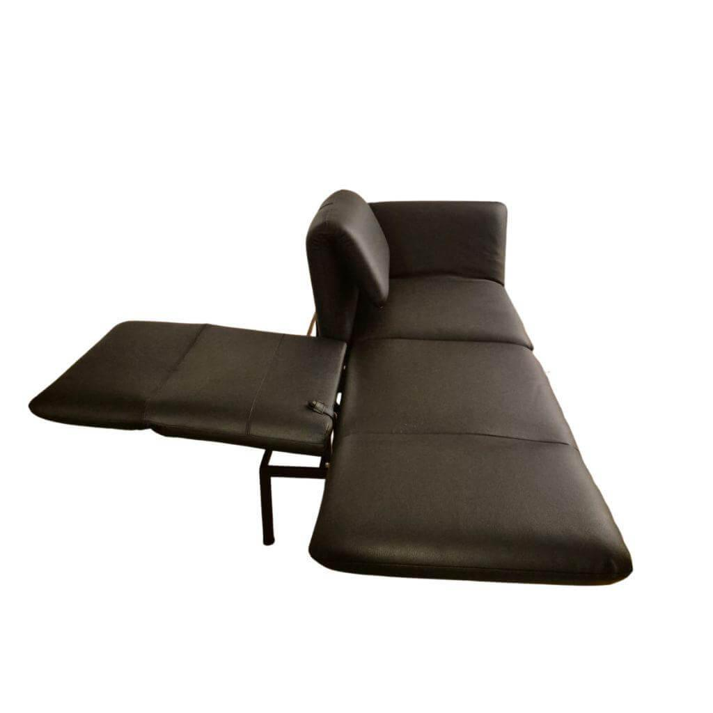 Brühl - Sofa Roro Small Classic Leder 5423 Unit Schwarz Gestell Schwarz Pulverbeschichtet Inkl. Drehsitz (Second Life) - 2