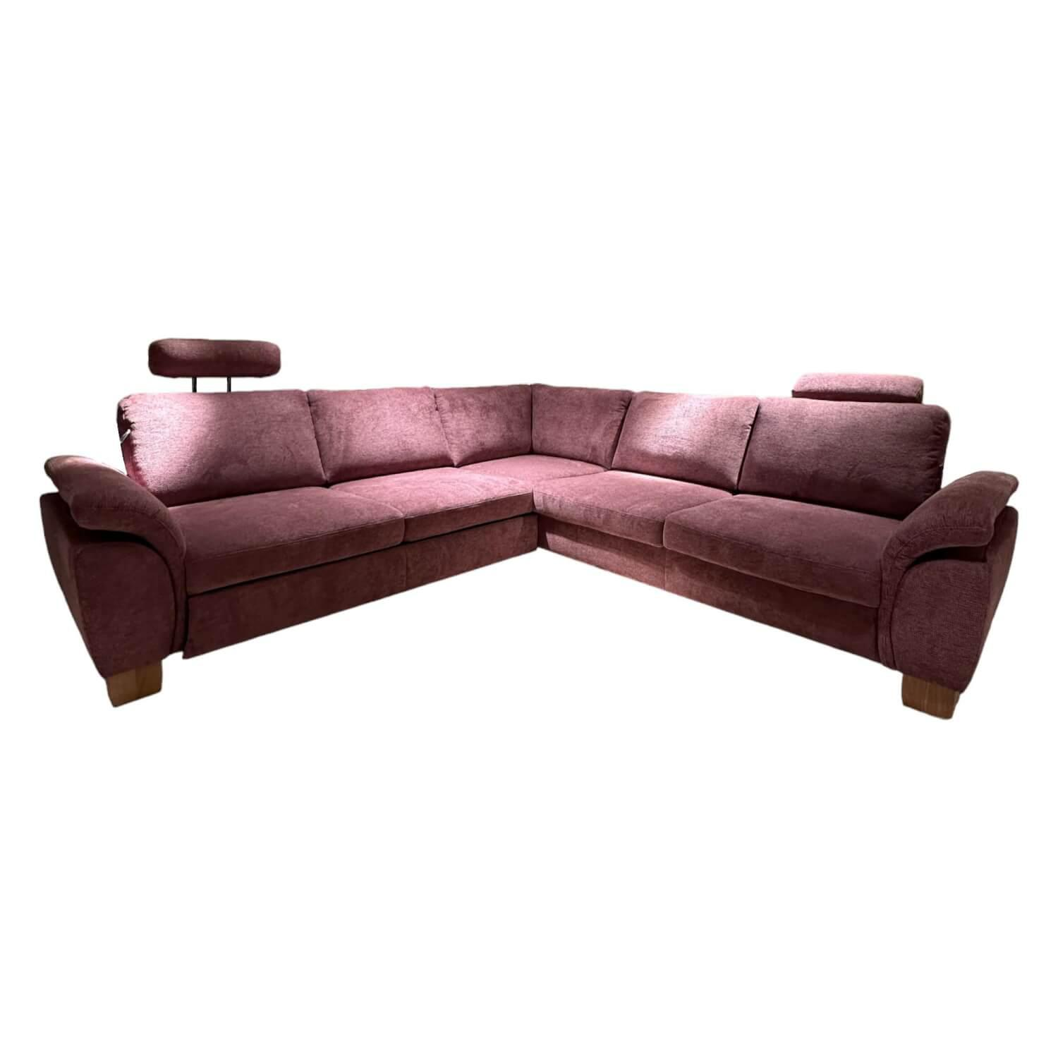 Systempolster - Ecksofa PP-LA21008 Stoff Famosa Wine Violett Gestell Holz Inklusive Kopfstütze Kissen - 1