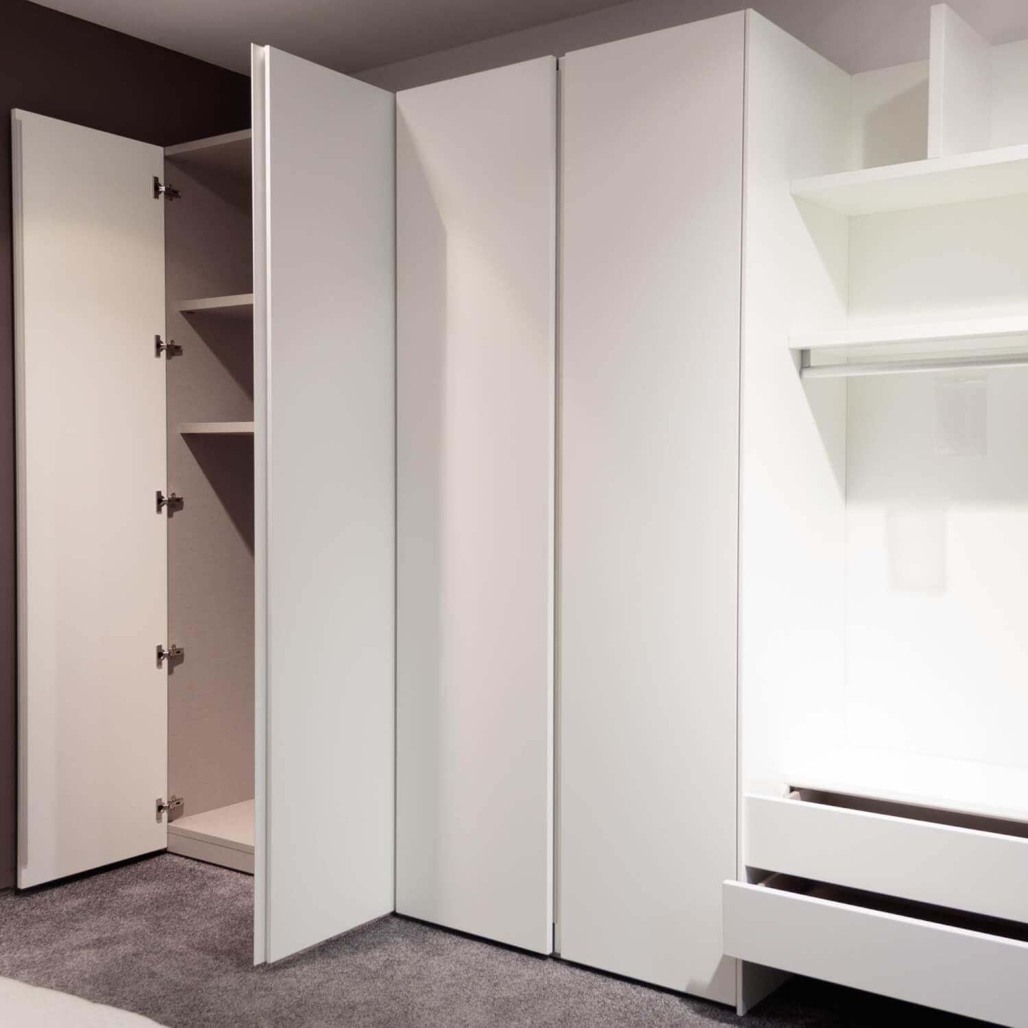 Morassutti - Kleiderschrank Bianco Opaco O 01 Weiß Inklusive Fachböden Kleiderstange Und Schubkasten - 10