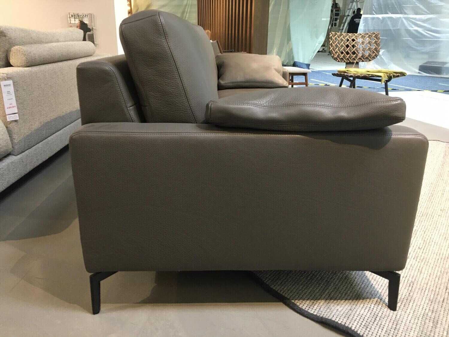 Violetta - Sofa Vita 14 Leder Kiowa 4/80 51 Nachtgrau PG 80 Füße Schwarz - 3