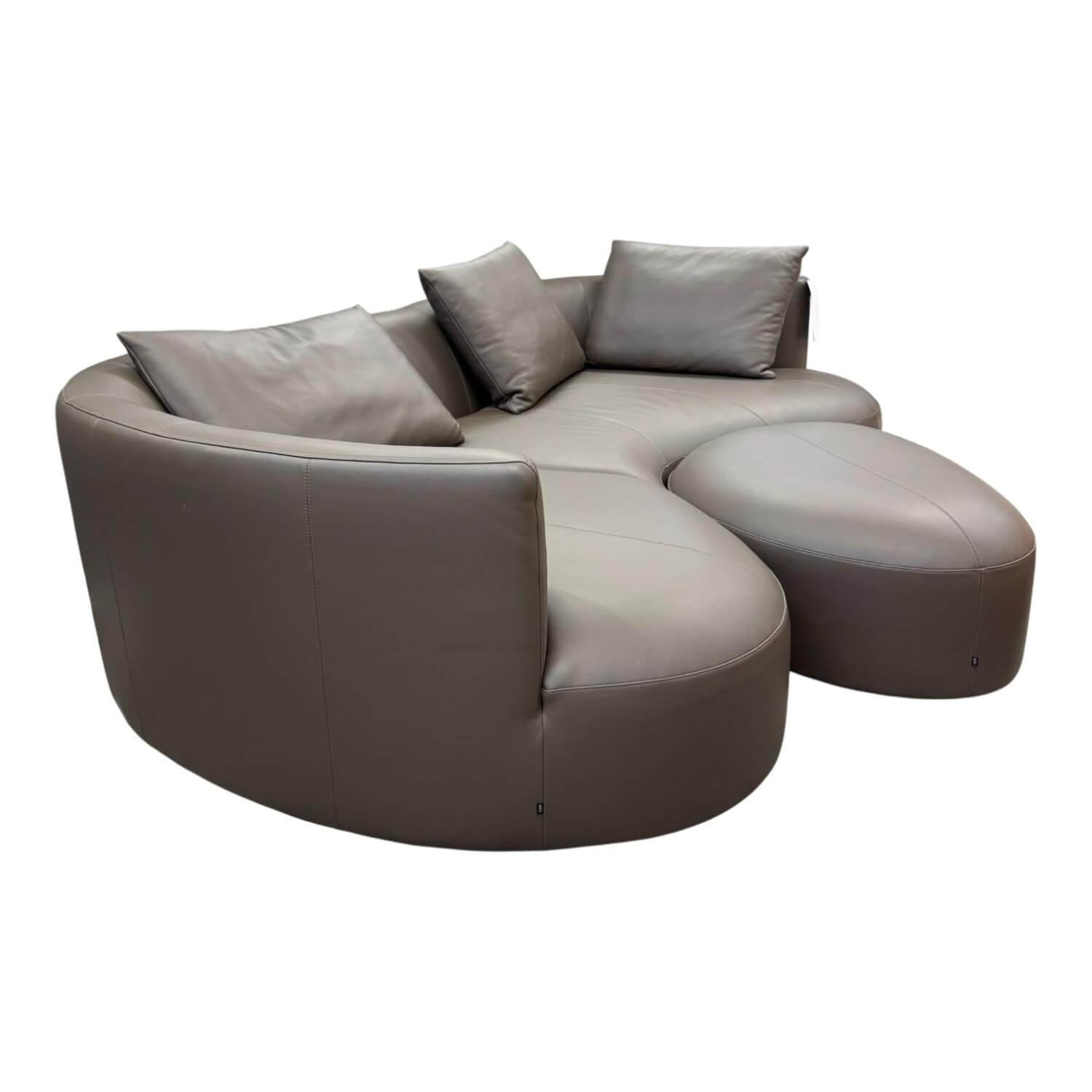 COR - Ecksofa Siwa 58212 Leder 245 Terra Braun Inklusive Hocker Und Rückenkissen - 1