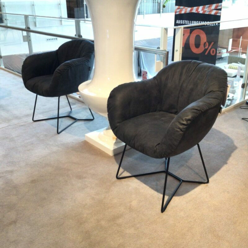 Contur - Sessel Sevano 2538 Leder Mizra B Anthrazit Gestell Metall Schwarz Pulverbeschichtet - 6