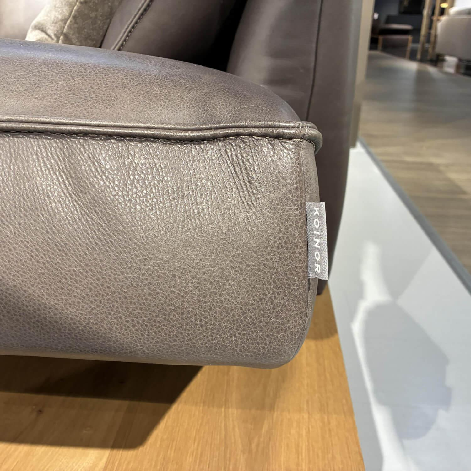 Koinor - Ecksofa Phoenix Leder B-Toro Montana Braun Plateau Wildeiche Furniert Gestell Alu-Schwertkufe Nr. 2 Bronziert - 3