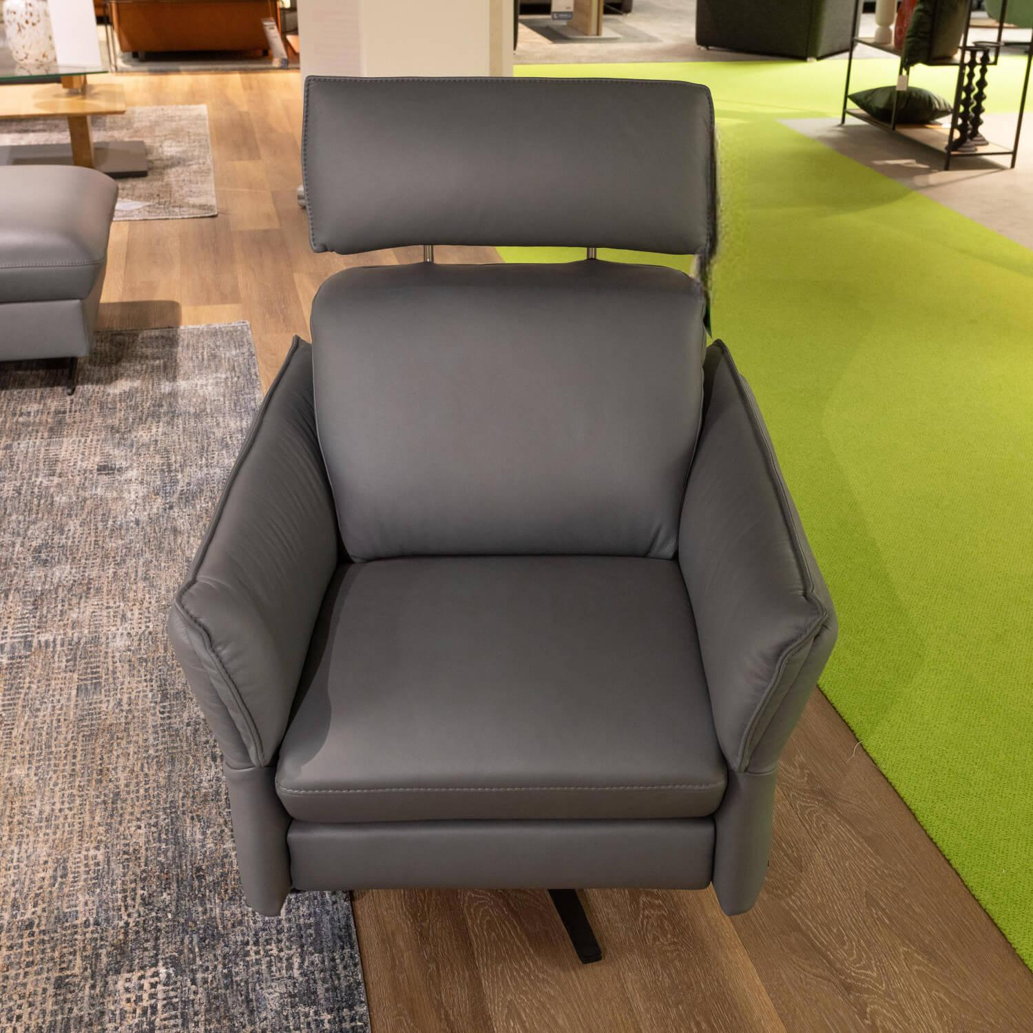 Comfortmaster - Garnitur 1267 Spektra 7267 Elektro CM Sea Leder 24 Longlife Sea Grau Blau Kufe Metall Anthrazit - 6