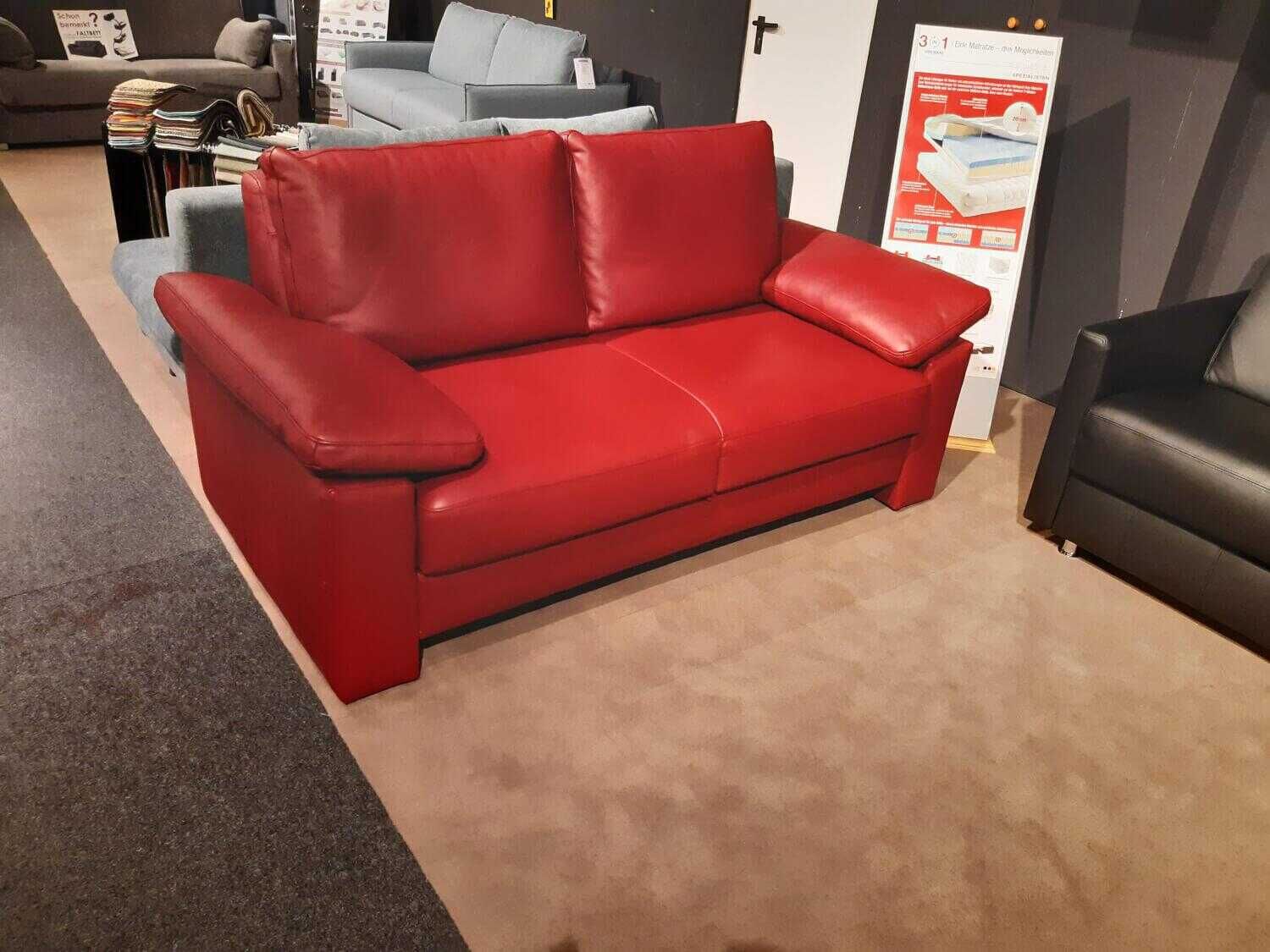 Bali - Schlafsofa Flexa Leder 24-5050 Bordeaux Rot - 3