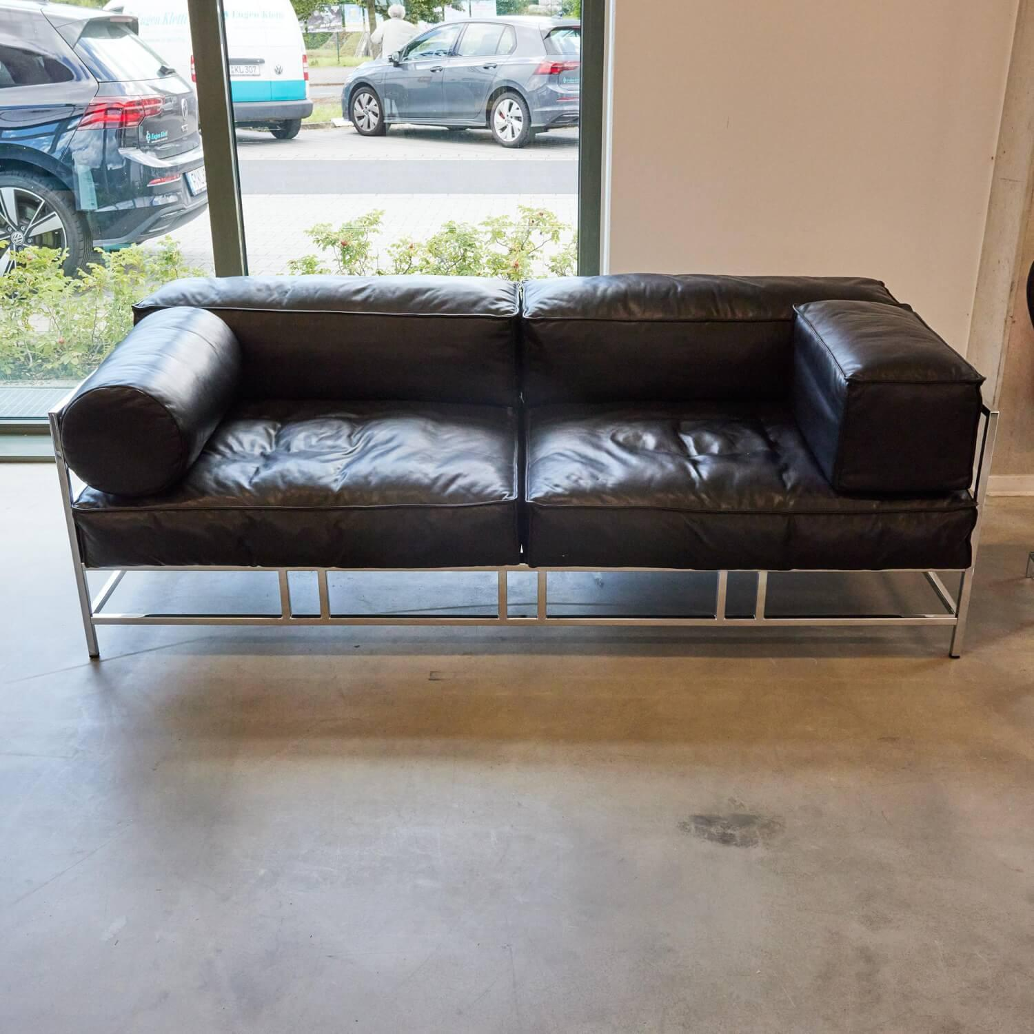 Brühl - Sofa Easy Pieces Forever Leder Ranchero Schwarz Gestell Chrom Glänzend - 2