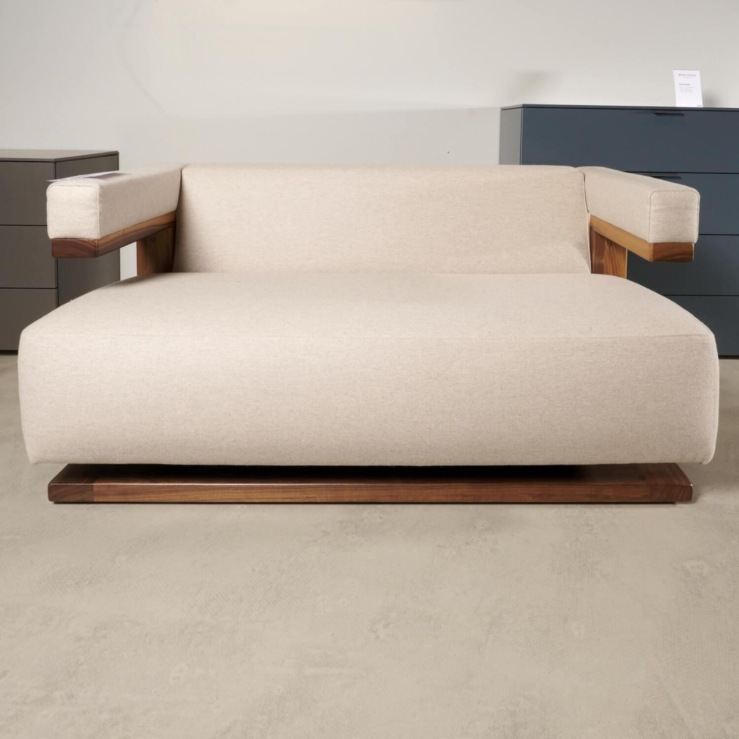 Tecta - Sofa F51 2 Stoff Doma Beige Grau Gestell Nussbaum Massiv - 9