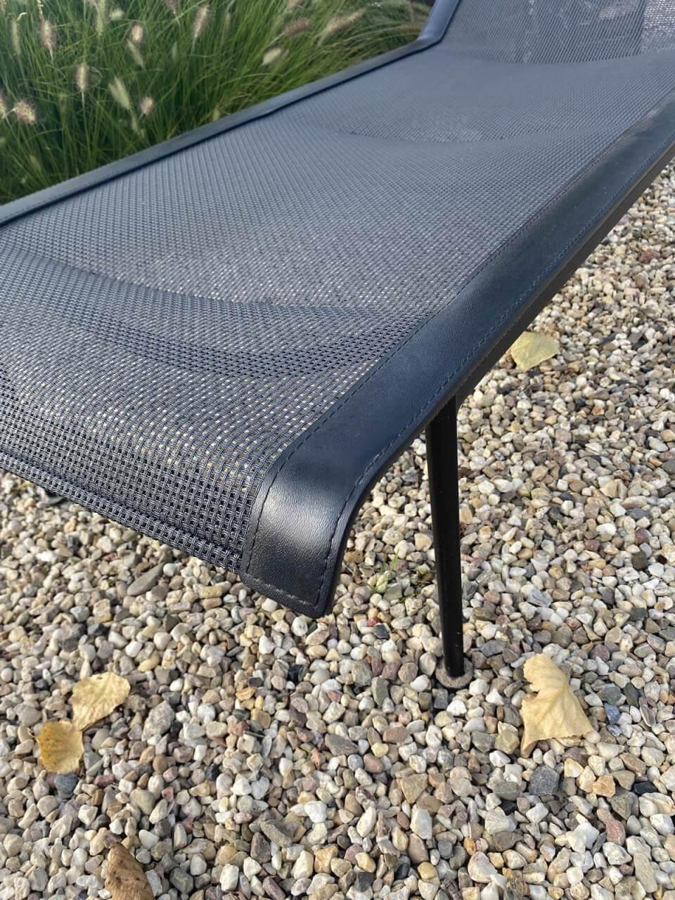 Knoll International - Gartenliege Richard Schultz Sitz Bänder Und Netz Onyxfarben Schwarz Gestell Onyxfarben Schwarz Beschichtet - 4