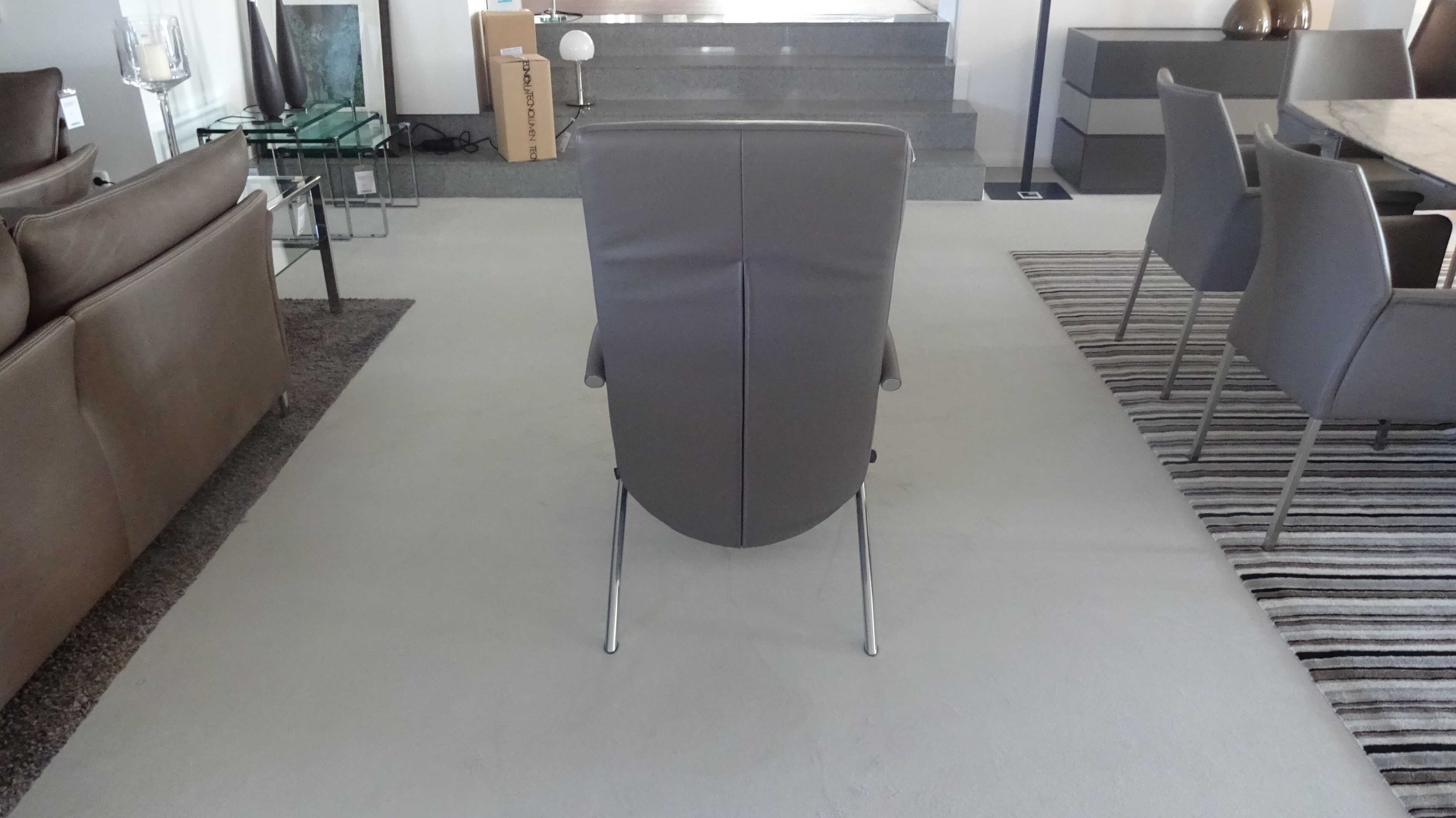 IP Design - Sessel Curve in Leder Grau - 5
