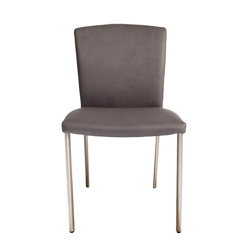 Lavida - 6er Set Stuhl Lou Stoff Gavin 226 Grau Gestell Edelstahl Matt - 6