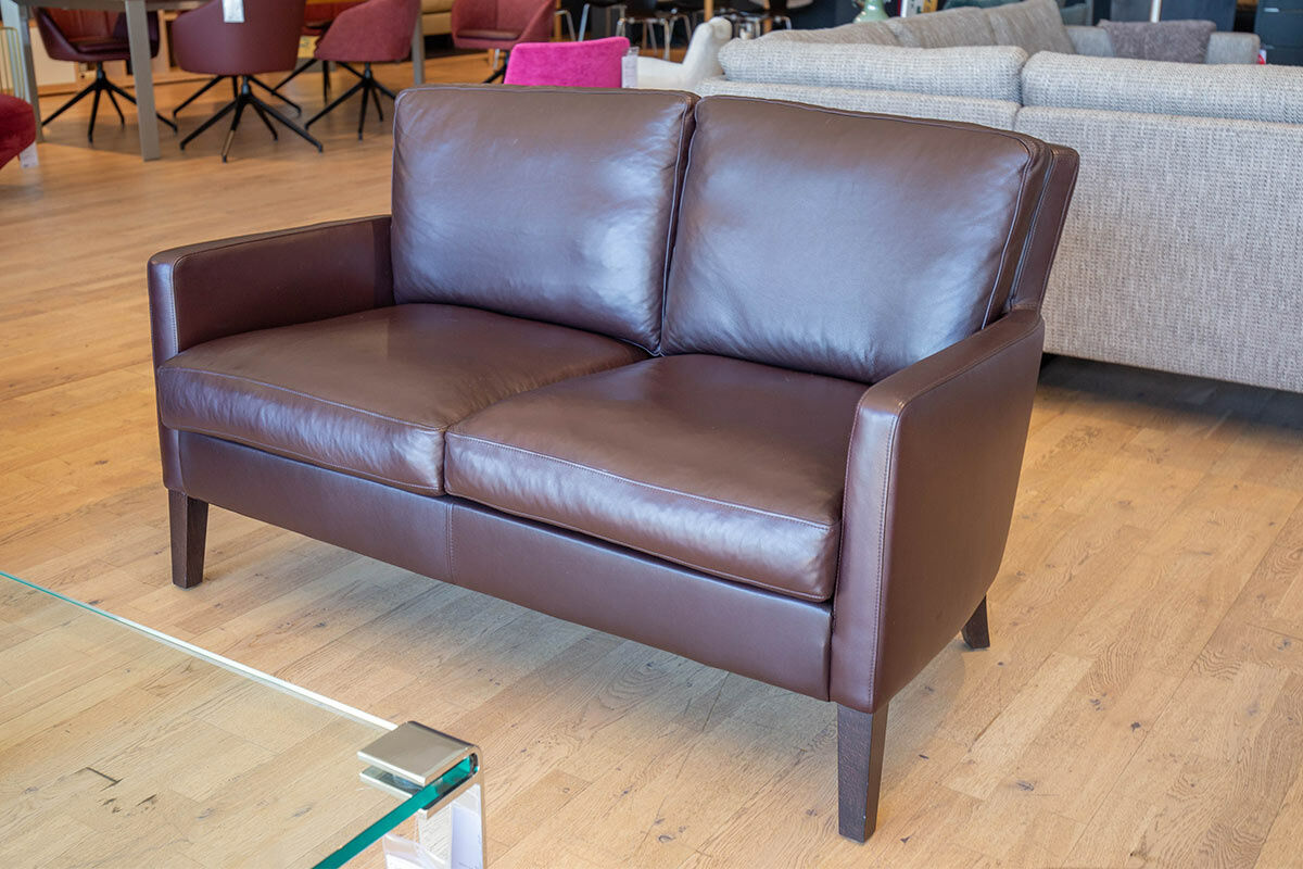 Werther - Sitzgruppe Premio Leder L7038D Dunkelbraun Gestell Eiche Wenge Gebeizt - 7
