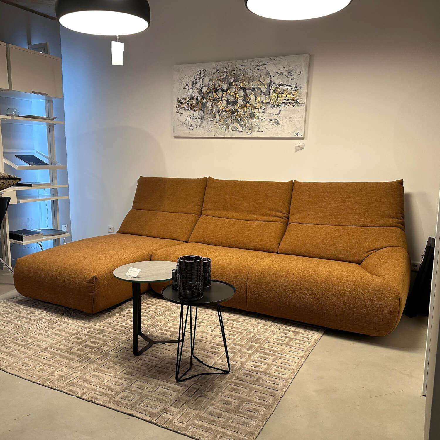 Bullfrog - Ecksofa Naomi Stoff Siesta Tabak 26 Orange Braun Füße Kunststoffgleiter Schwarz - 2