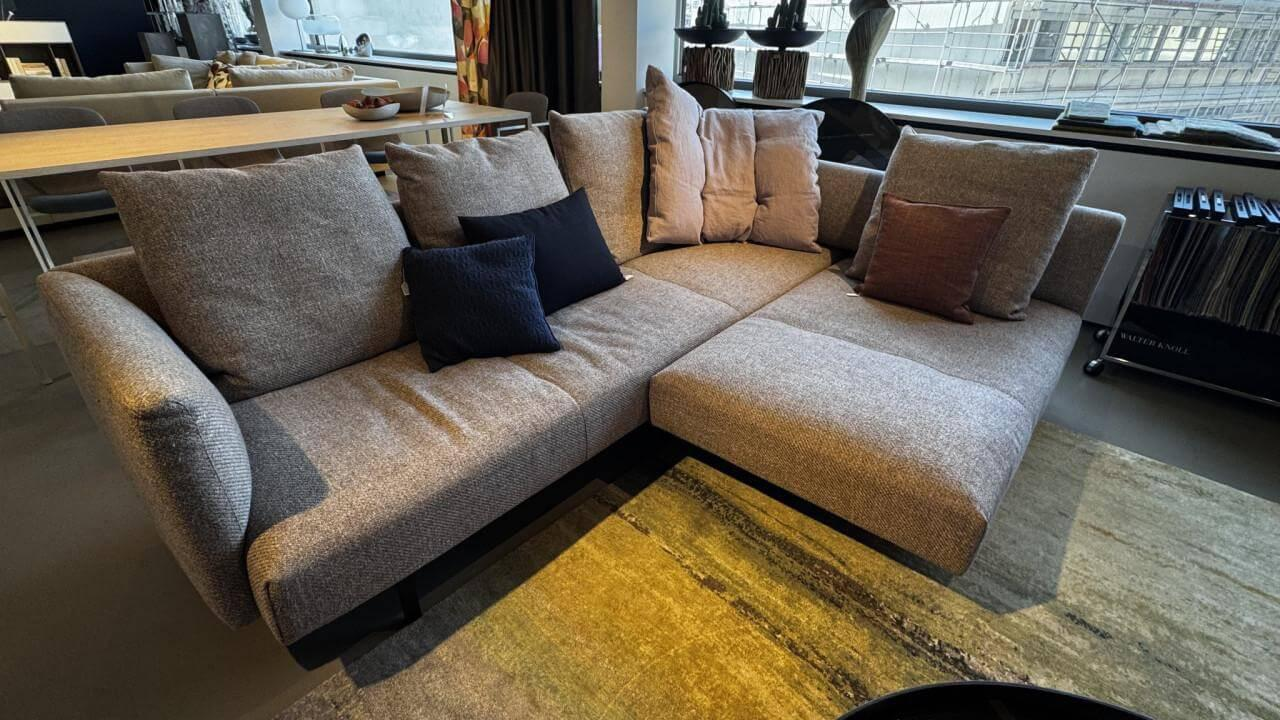 Walter Knoll - Ecksofa Muud Stoff Savannah 7882 Rosé Grau Rosa Füße Schwarz Inklusive Dekokissen - 4