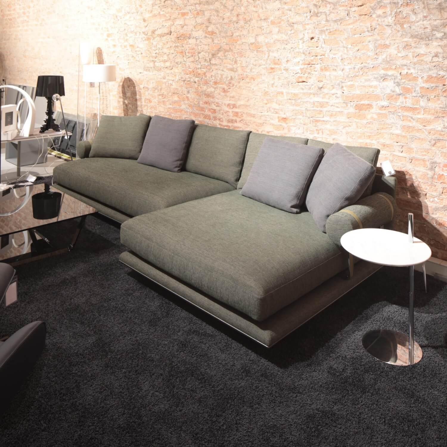 B&B Italia - Ecksofa Noonu Stoff Sara Olivgrün 2625435 Grün Gestell Hartzinn Lackiert Mit Kissen - 4