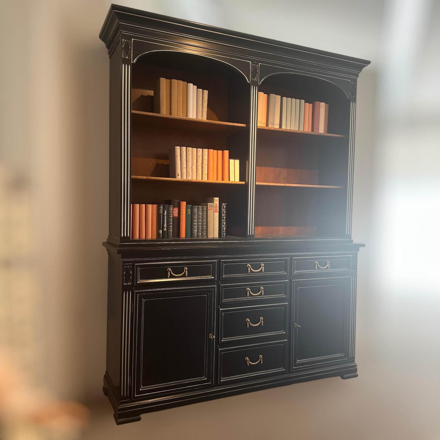 Selva - Bücherschrank Rot-Erle Sepiafarbig Schwarz Mit Regalaufsatz - 6