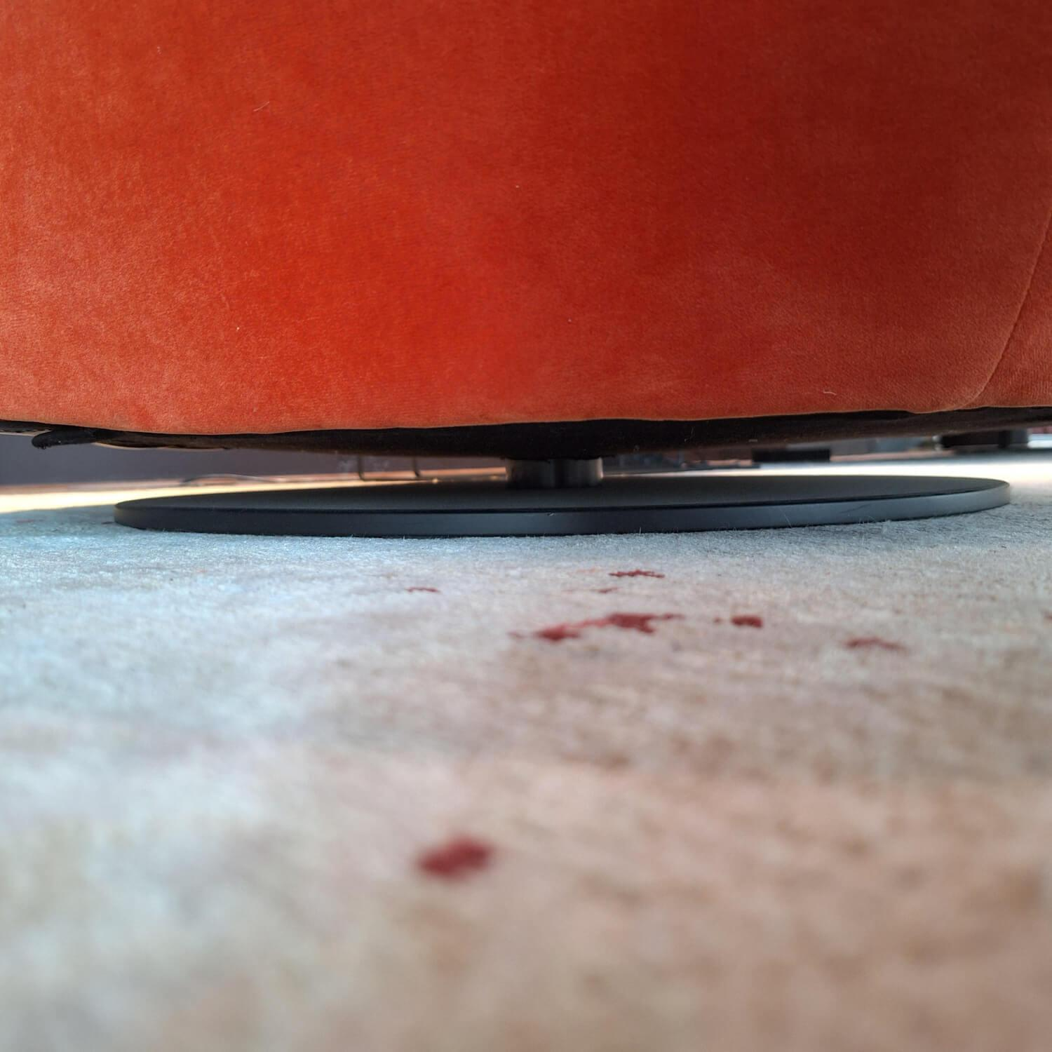 Walter Knoll - Sessel Bao Außen Leder Seddle Coffee Schwarz Innen Stoff Samt Harald Pumpkin Orange Drehteller Schwarz - 9