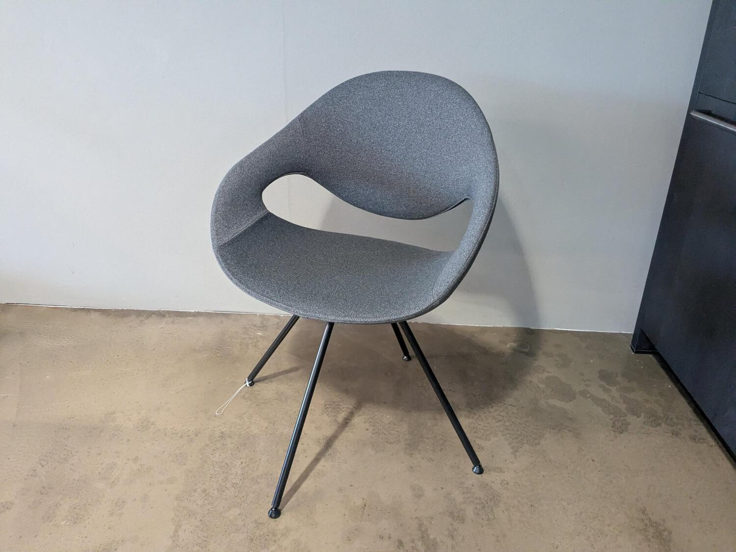 Tonon - Stuhl Moon Stoff Dunkelgrau 4 MC Füße Schwarz - 2