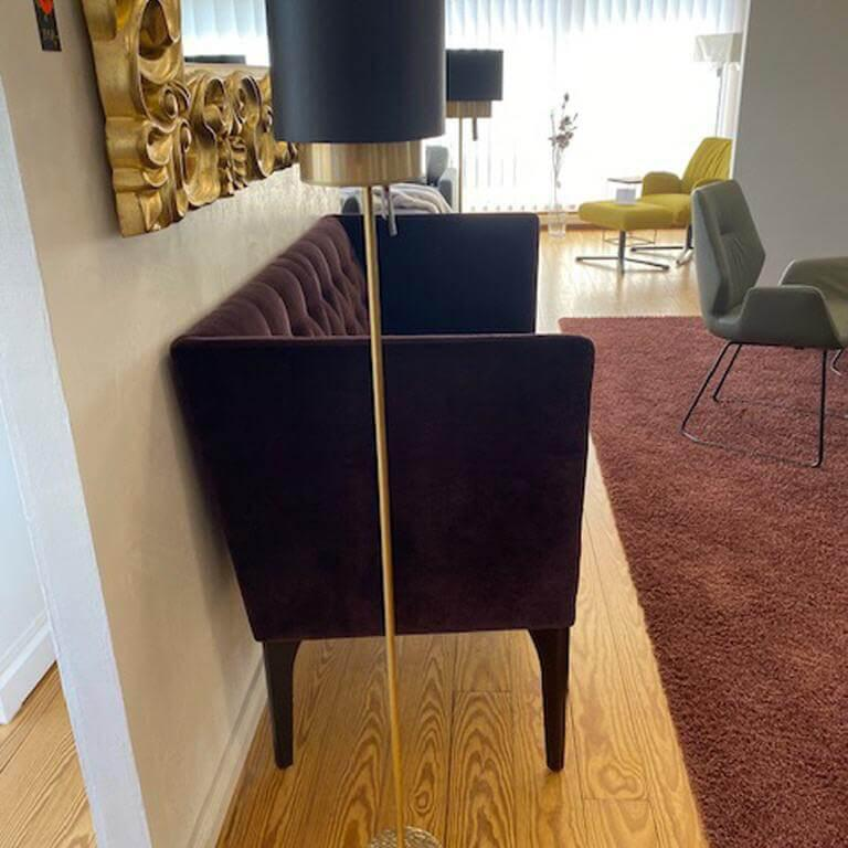 Bielefelder Werkstätten - Bank Polo Petit Stoff Samt Velour BW Emilia 1762-111 Lila Rot Untergestell Massivholz Schwarz - 7