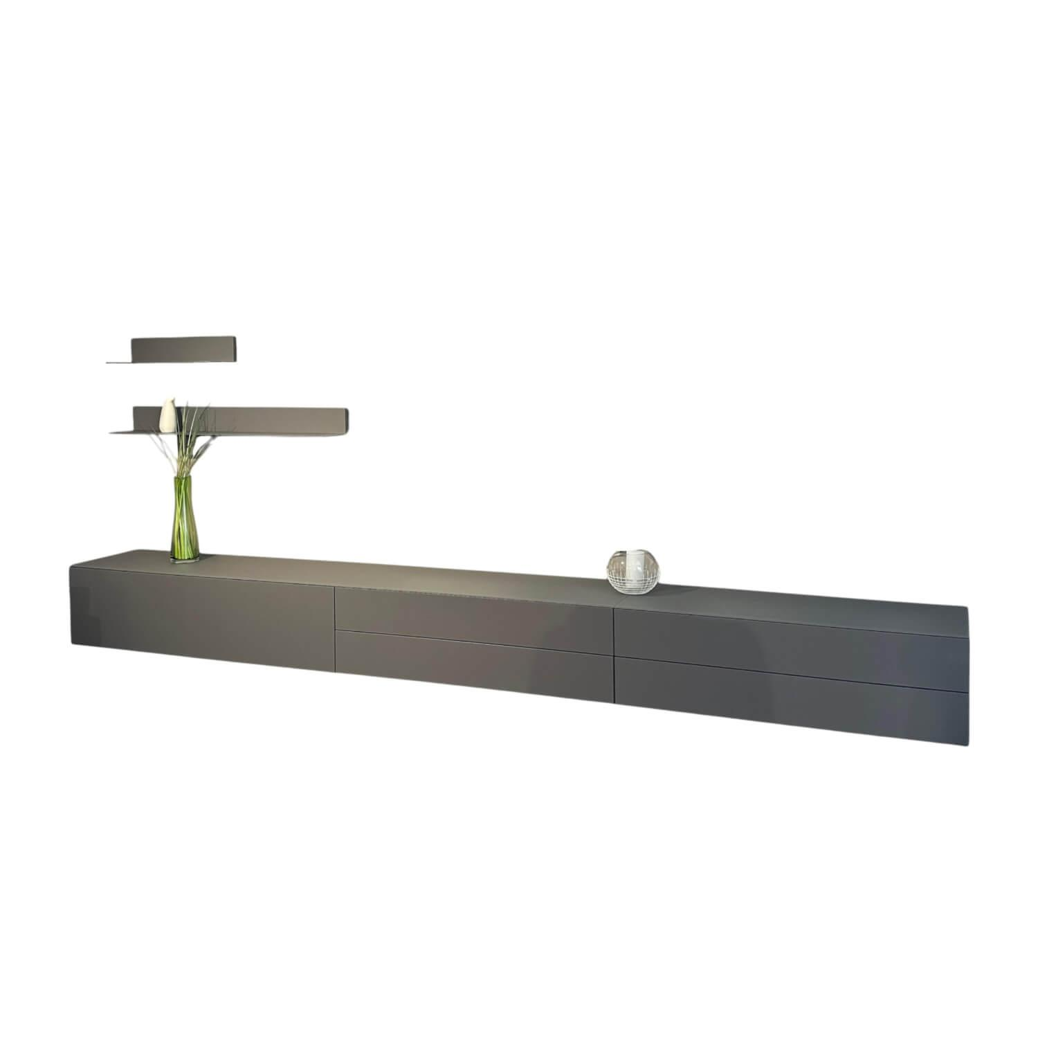 Contur - Sideboard 3900 Glattlack 411 Onyxgrau Abdeckplatte Glas Gefrostet Inklusive L Board Und Design Painting - 1