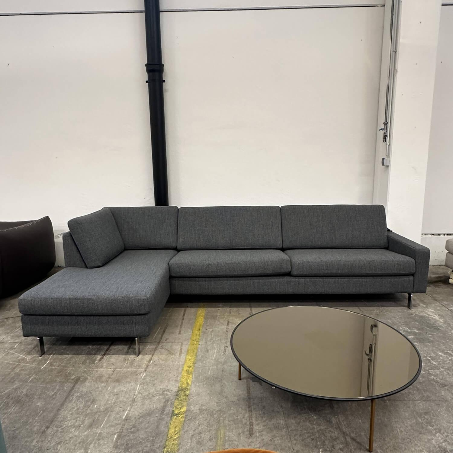 COR - Ecksofa Conseta Stoff 81825 Stahlgrau Grau Schmalfüße Verchromt - 6