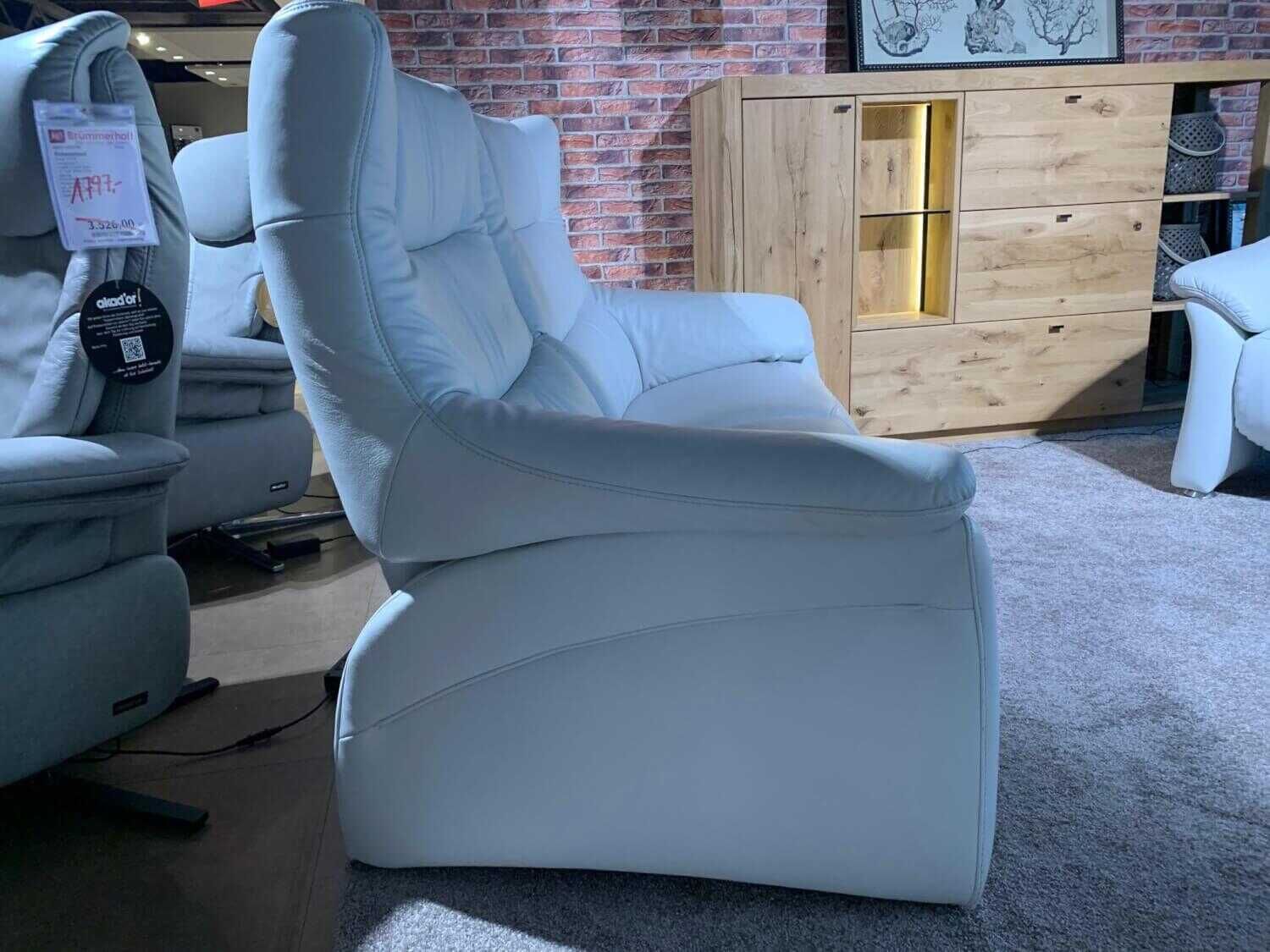 himolla - Garnitur Trapez Leder 24 Longlife Platin Creme 2 Sofas 1 Sessel - 9