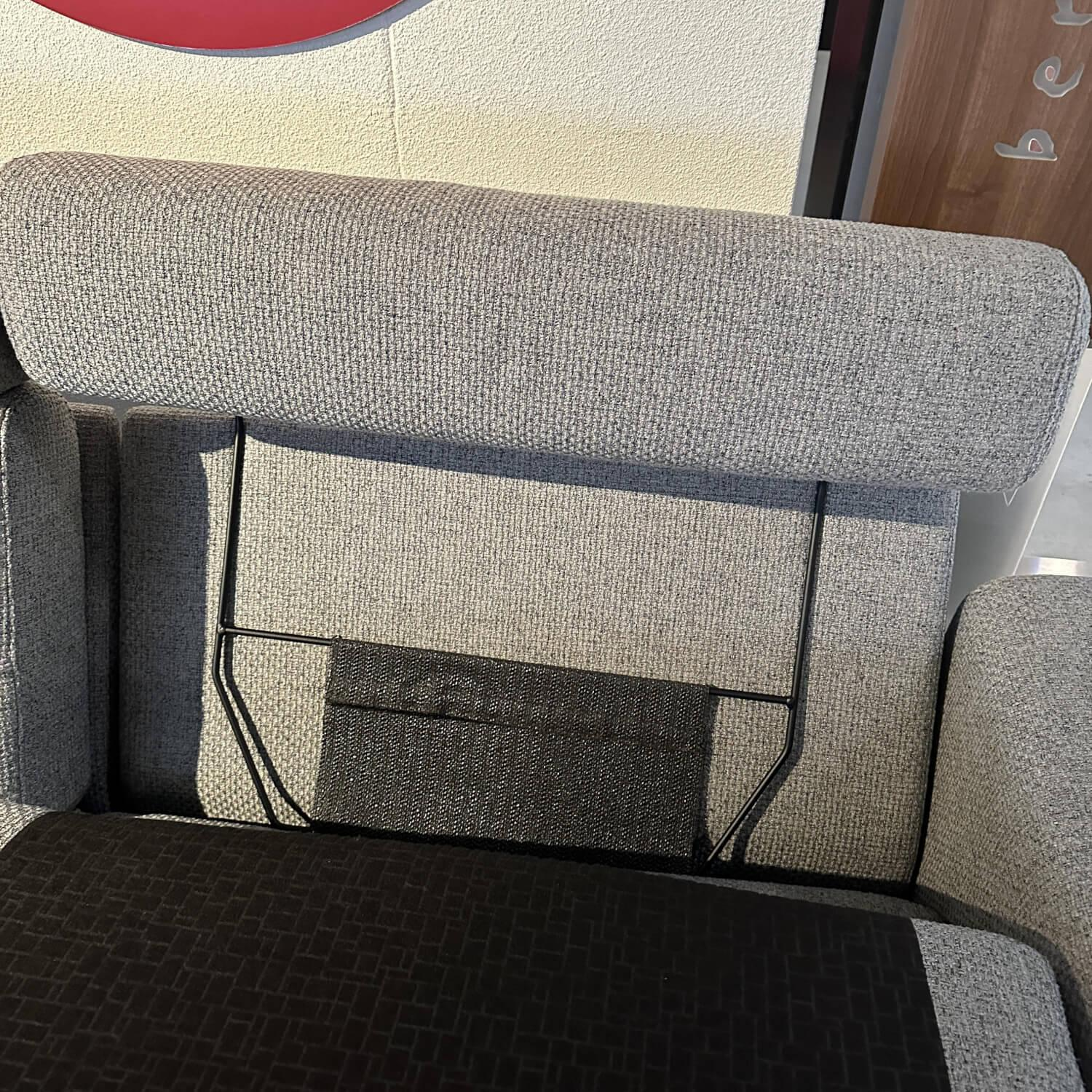 Stressless - Sofa Stella Bezug Stoff Erica 596 Grey 12 Grau Gestell Metall Schwarz Inklusive Zwei Kopfstützen - 9