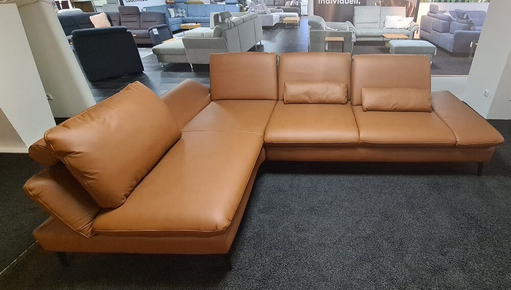 Polinova - Ecksofa LS24 Floria Leder Vivre Parkett Braun - 4