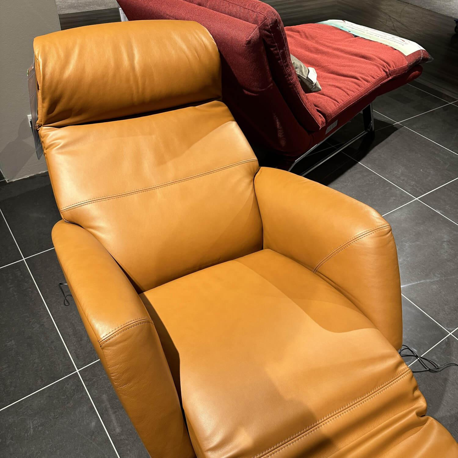 Stressless - Sessel Scott Power In Leder 094 Paloma 40 New Cognac Braun Gestell Sirius Base In Metall 46 Brushed Aluminium - 2