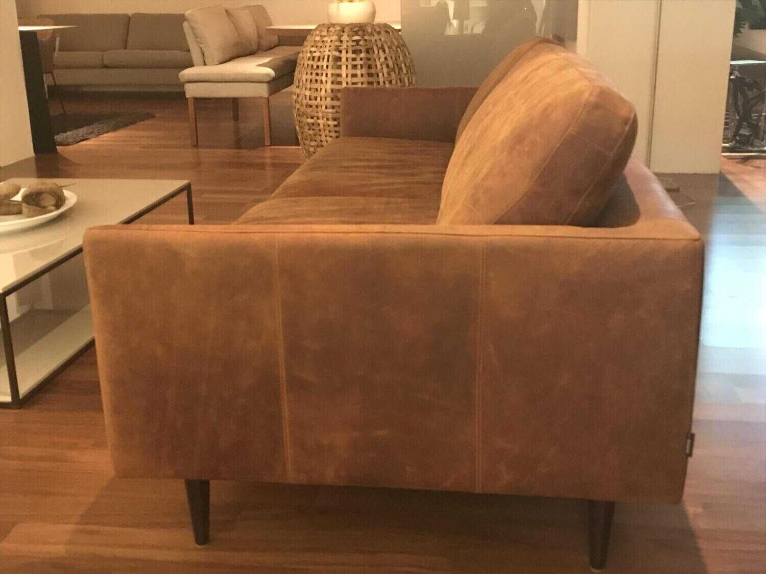 TM Collections - Garnitur Mayfair Sofa und Sessel Leder C Diesel Brandy Sofa Sessel mit Kissen - 6