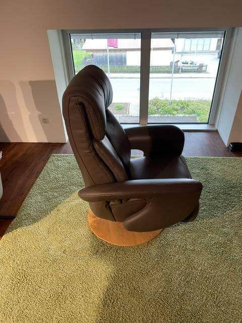 himolla - Sessel 8049 Leder Longlife 24 Schlamm Braun Gestell Holz Inkl. Manueller Verstellfunktion - 4