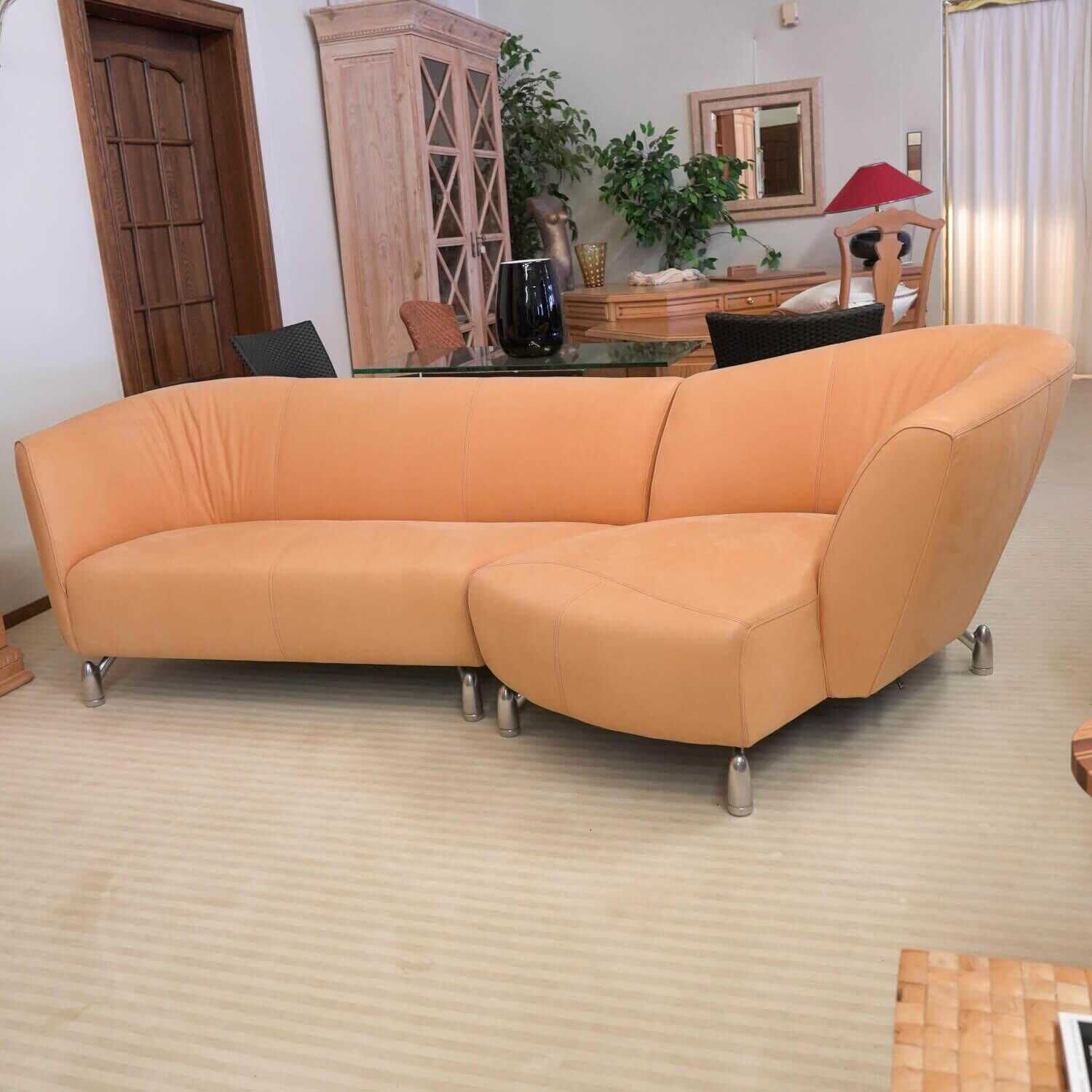 Sofa Pupilla Leder Coral Mit Longchair