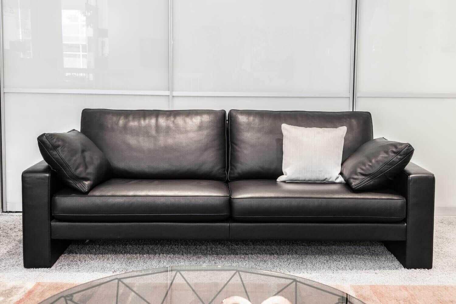 Sofa Claro in Leder Schwarz