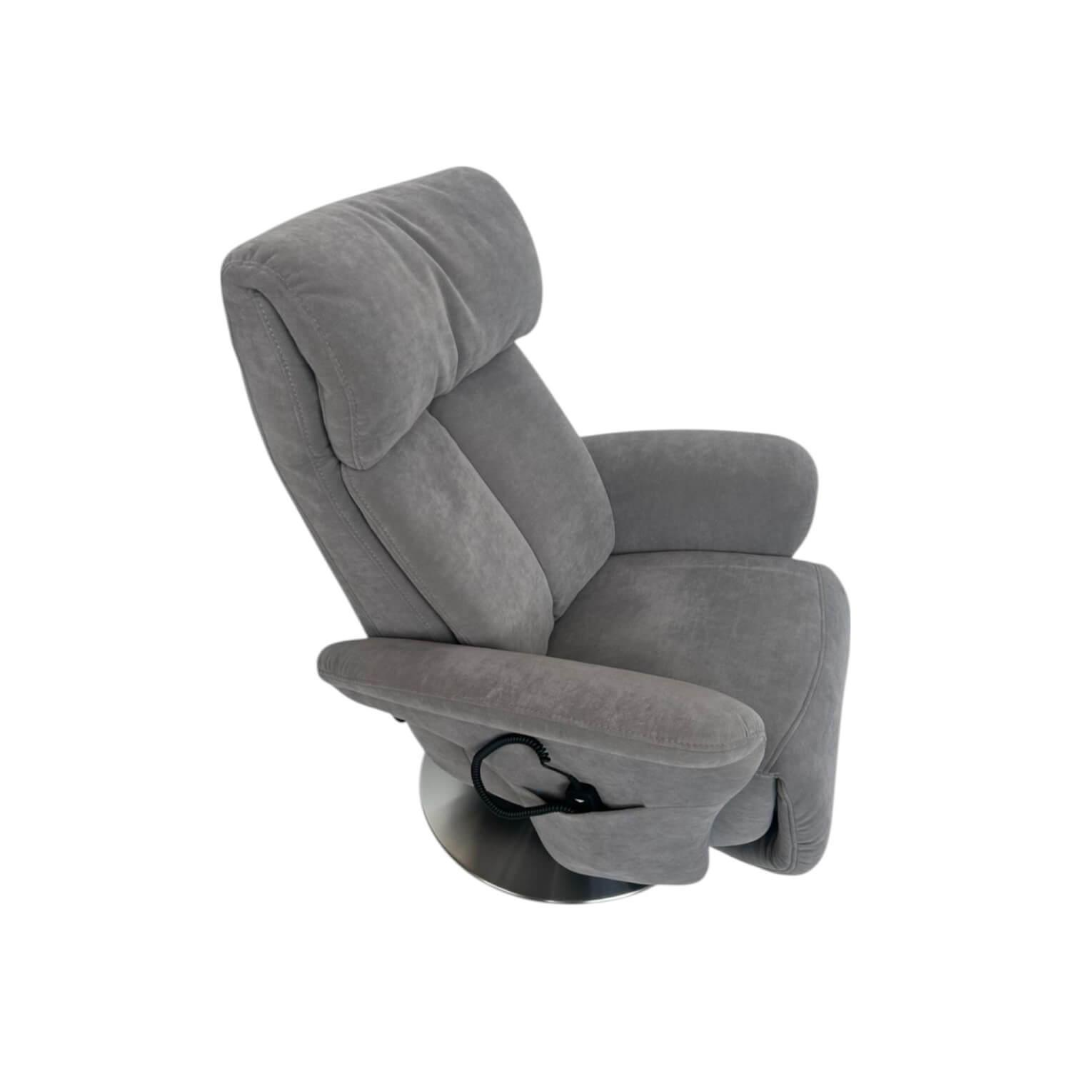 himolla - Relaxsessel 7627 XS Stoff Nuvano Stein Grau Drehteller Edelstahl Mit Elektrischer Aufstehhilfe - 1