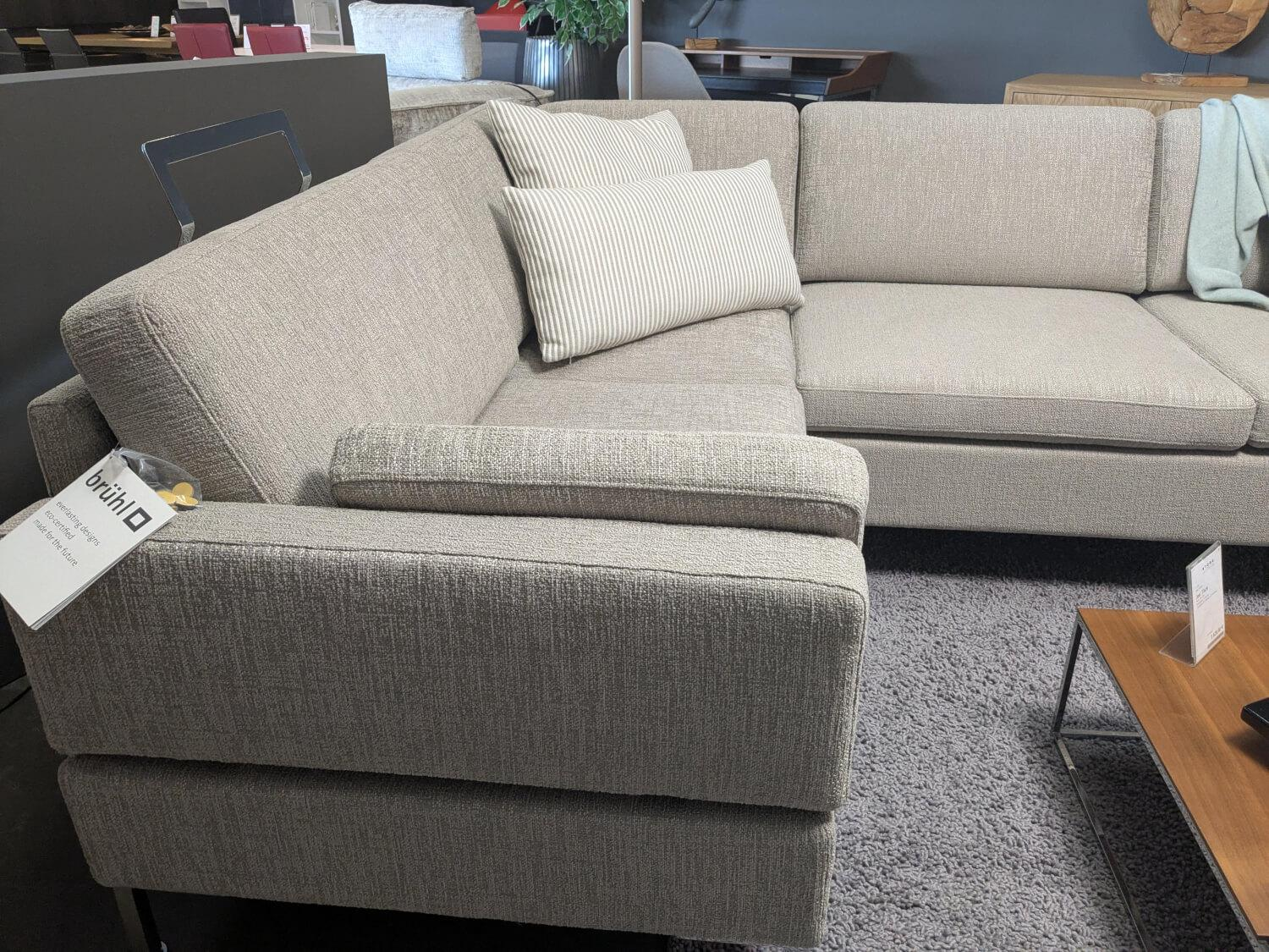 Brühl - Ecksofa Alba Stoff36 0045 Creme Füße Verchromt mit Verstellfunktionen - 3