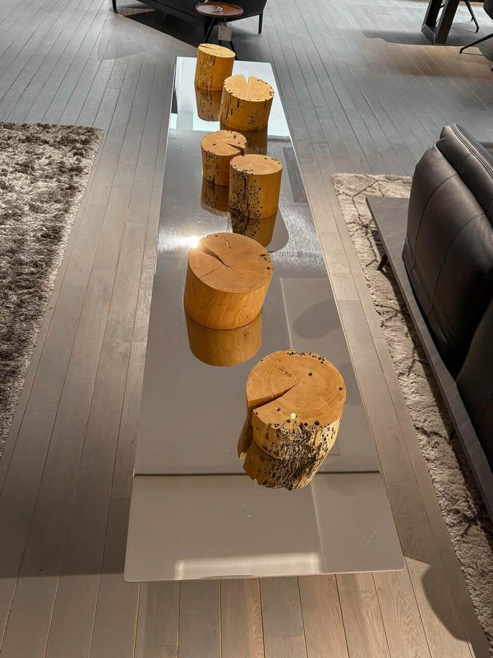 Riva1920 - Konsole Venice Platte Edelstahl Gestell Holz Briccole - 3